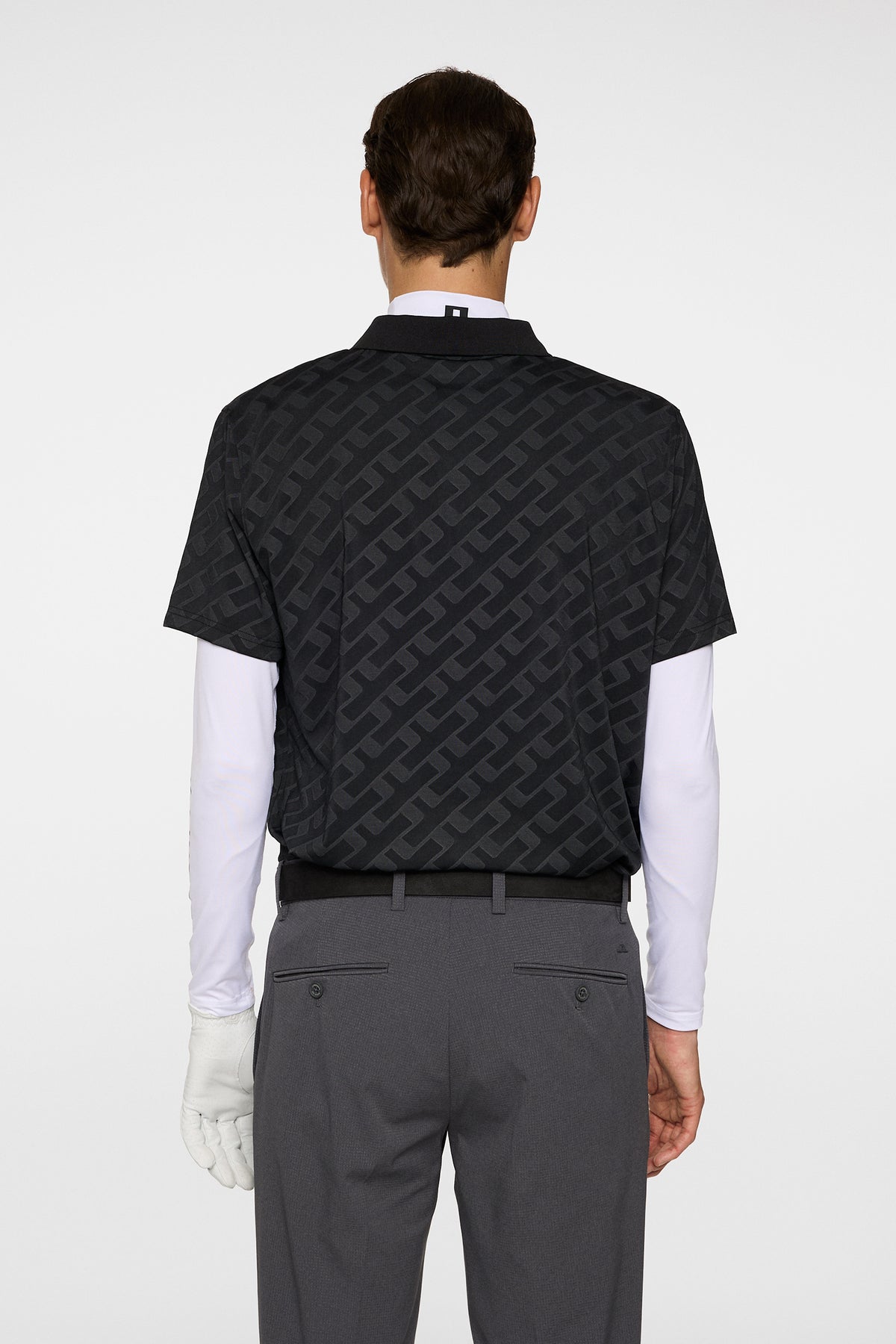 Bison Jacquard Polo in Black by J.Lindeberg