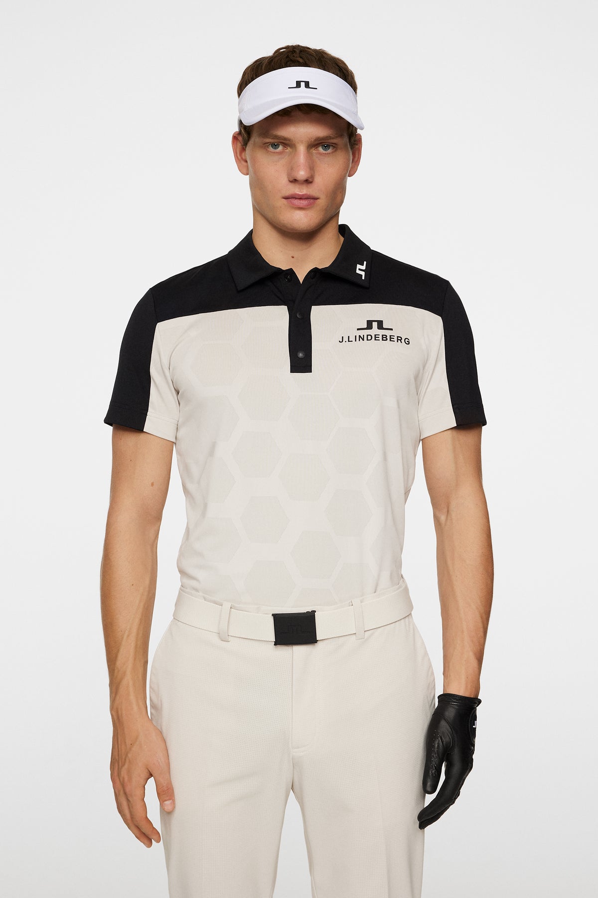 Anders Tour Mesh Slim Fit Polo in Black by J.Lindeberg