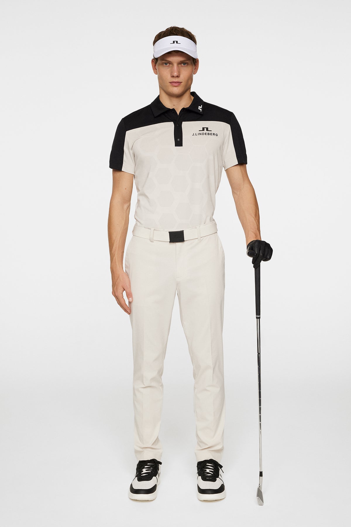 Anders Tour Mesh Slim Fit Polo in Black by J.Lindeberg