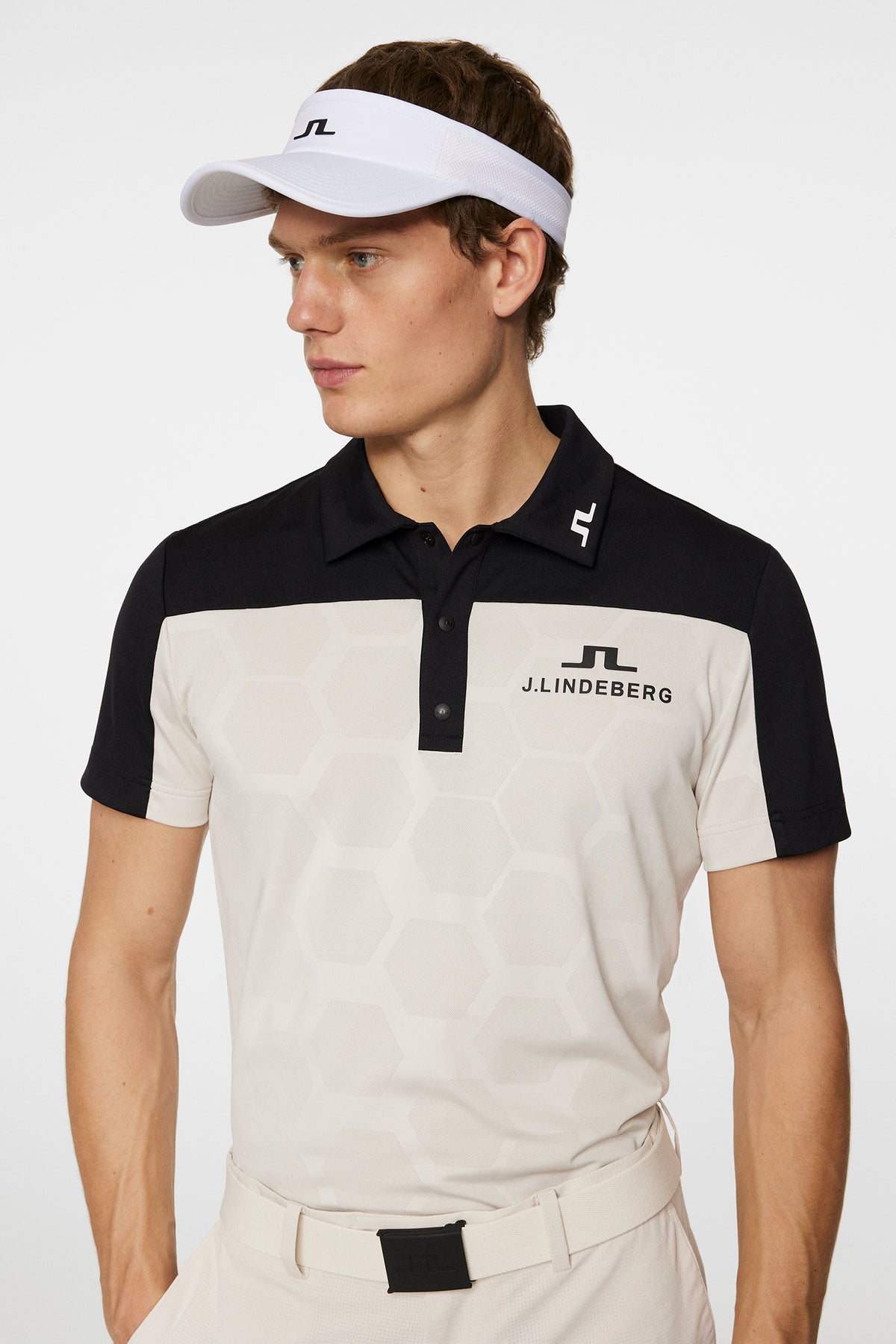Anders Tour Mesh Slim Fit Polo in Black by J.Lindeberg