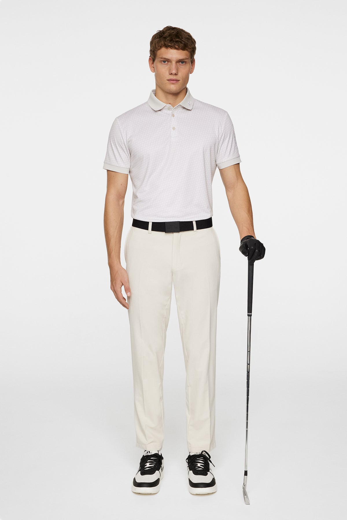Tour Tech Print Polo in Shadow Bridge Moonbeam S by J.Lindeberg