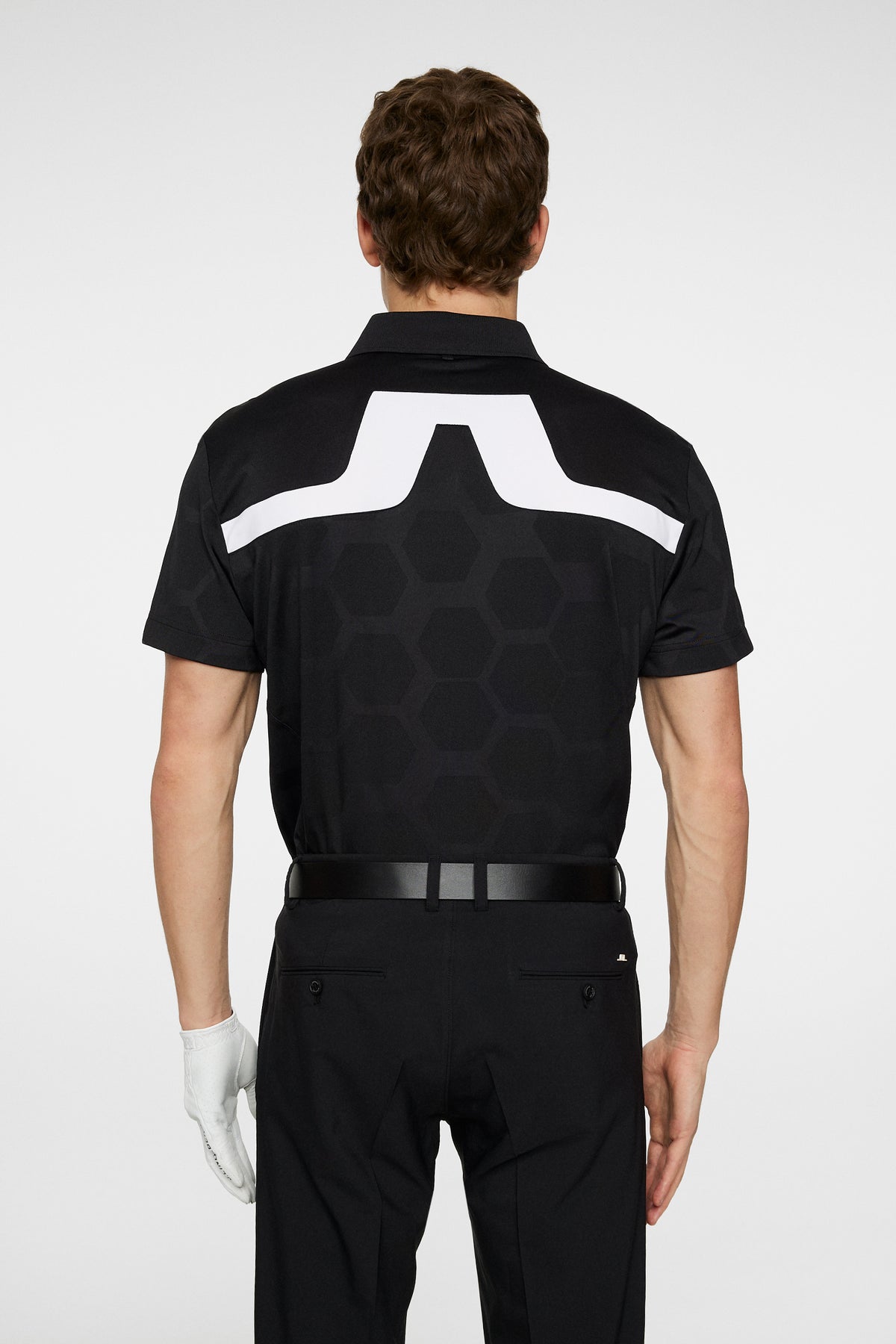 KV Tour Mesh Golf Polo in The Open Black by J.Lindeberg