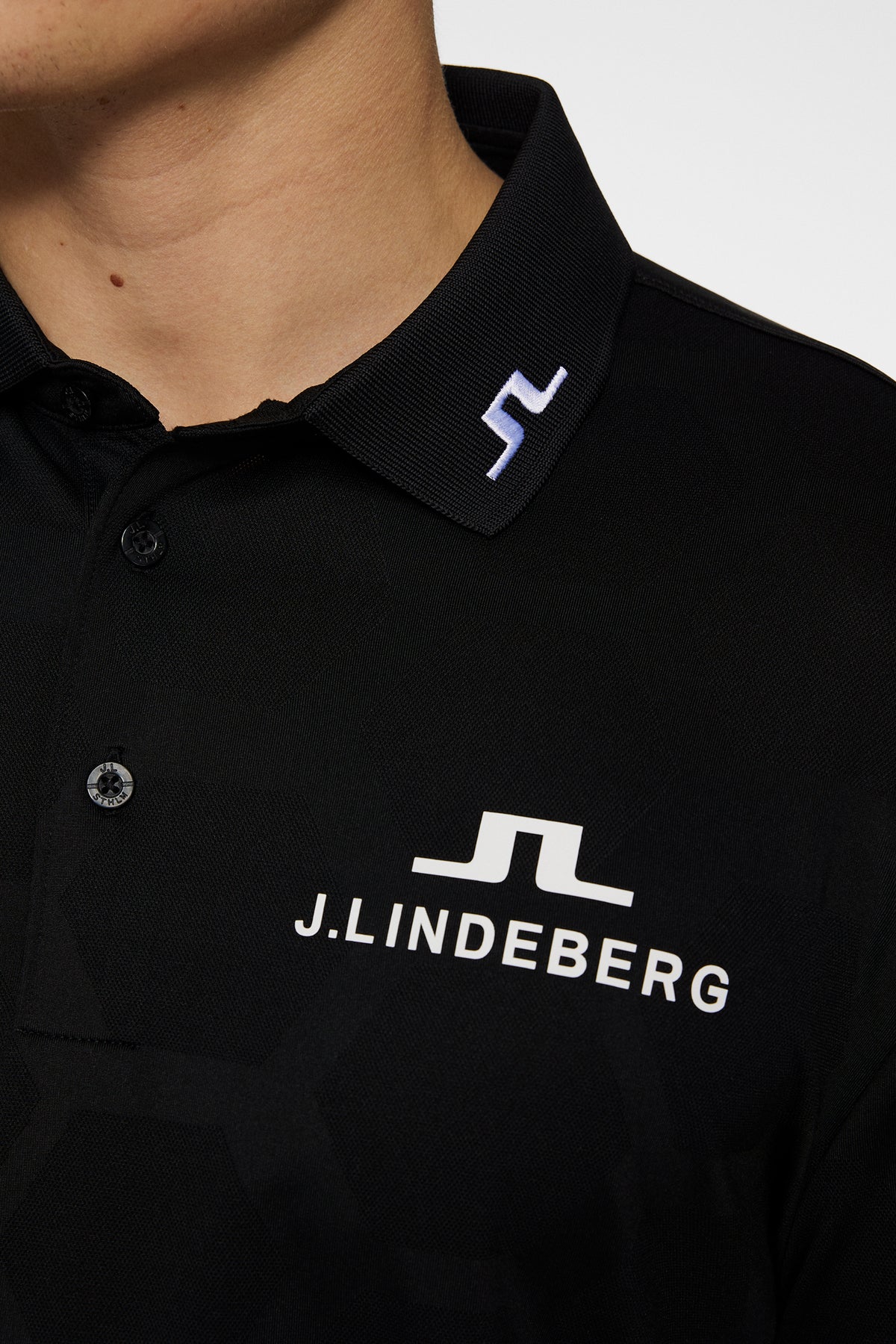 KV Tour Mesh Golf Polo in The Open Black by J.Lindeberg