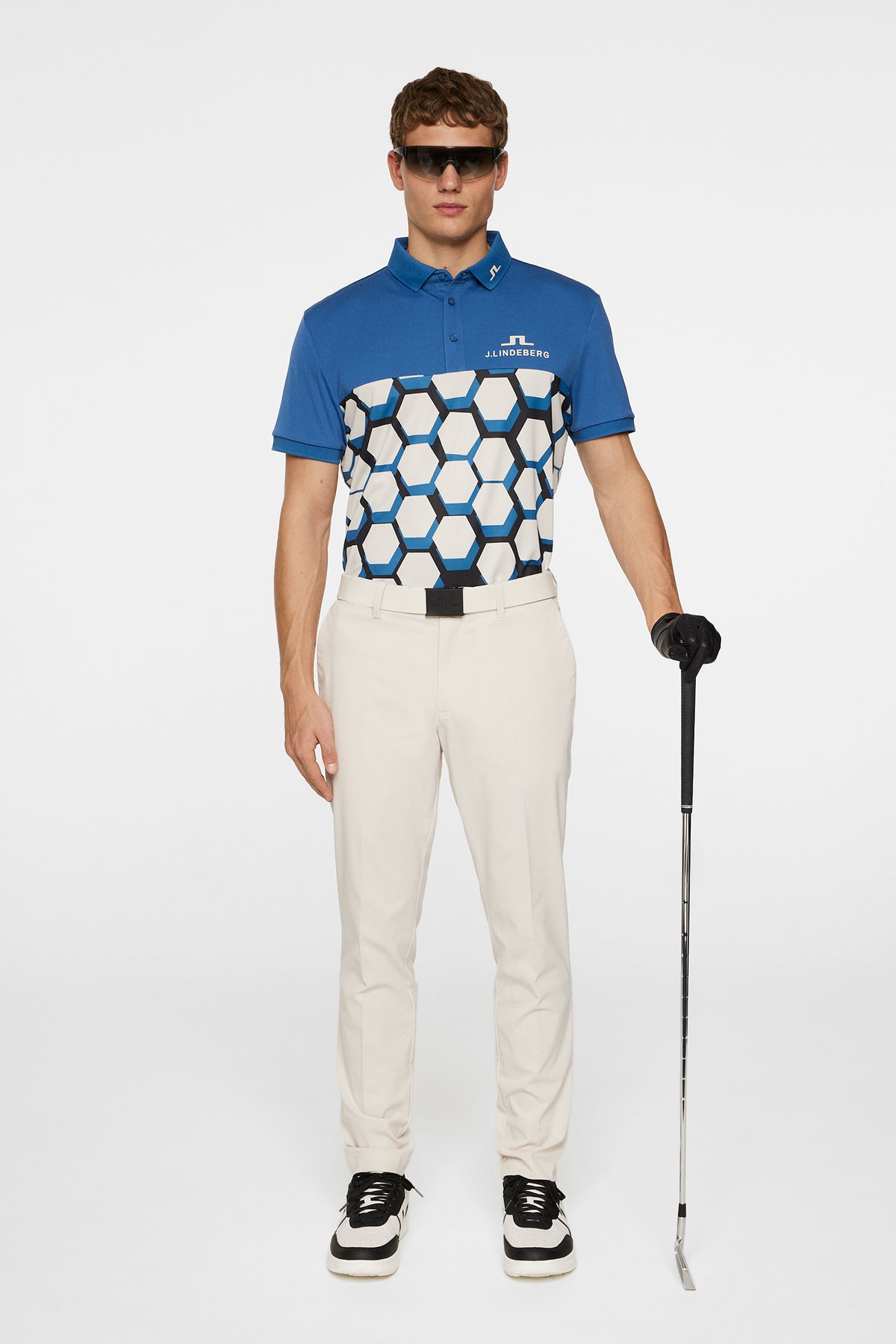 Jeffrey Tour Polo in Causeway Moonbeam Black by J.Lindeberg