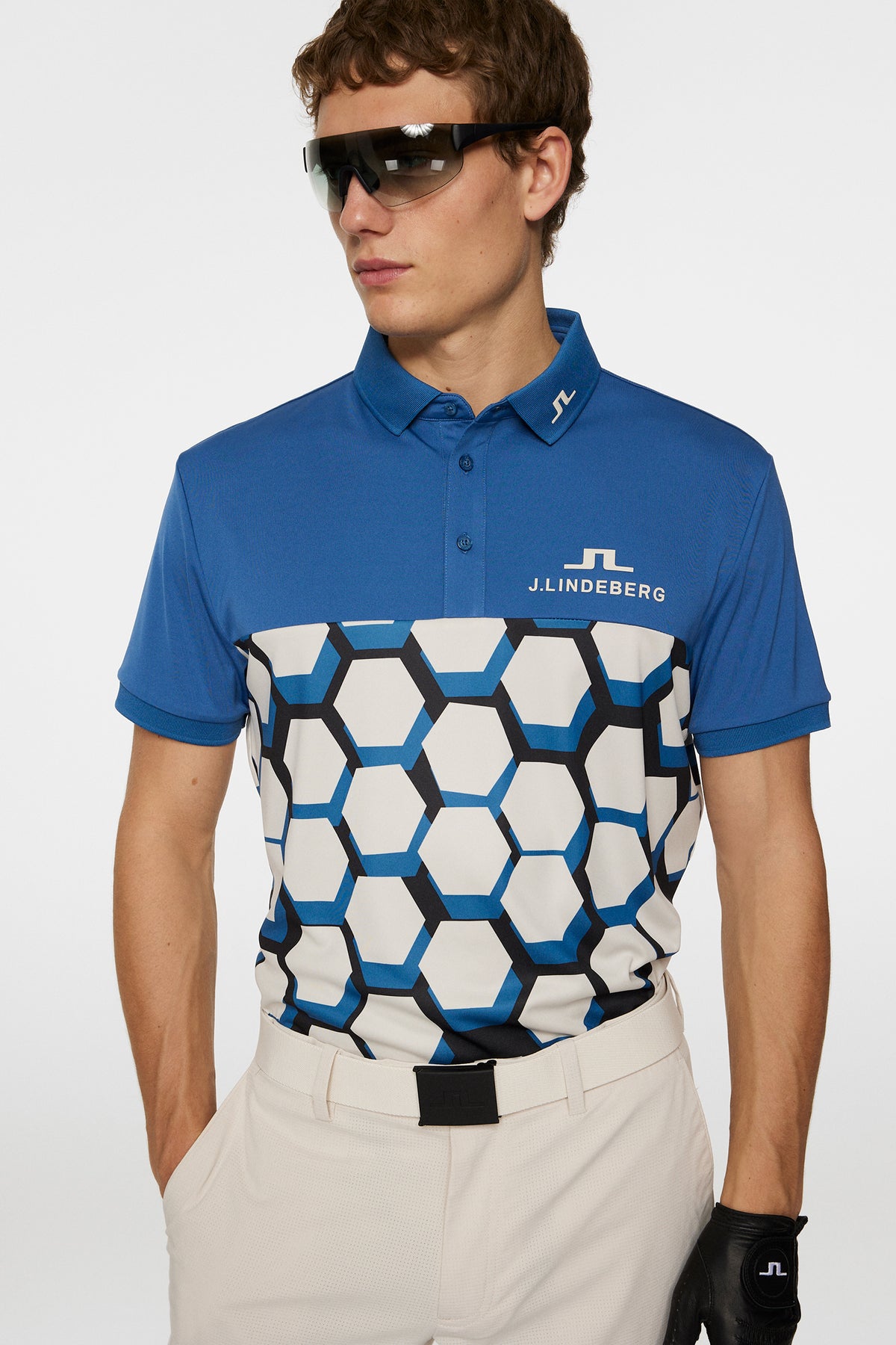 Jeffrey Tour Polo in Causeway Moonbeam Black by J.Lindeberg