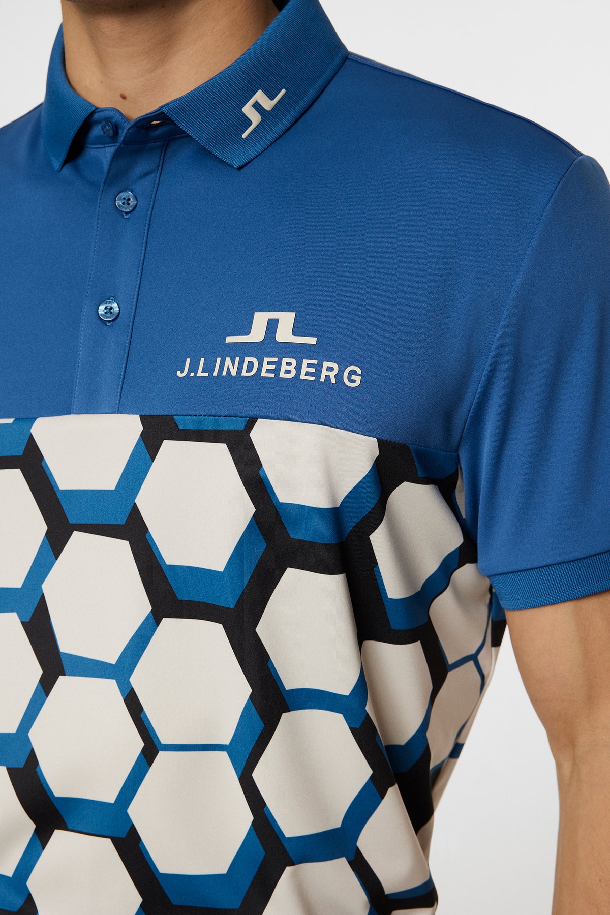 Jeffrey Tour Polo in Causeway Moonbeam Black by J.Lindeberg