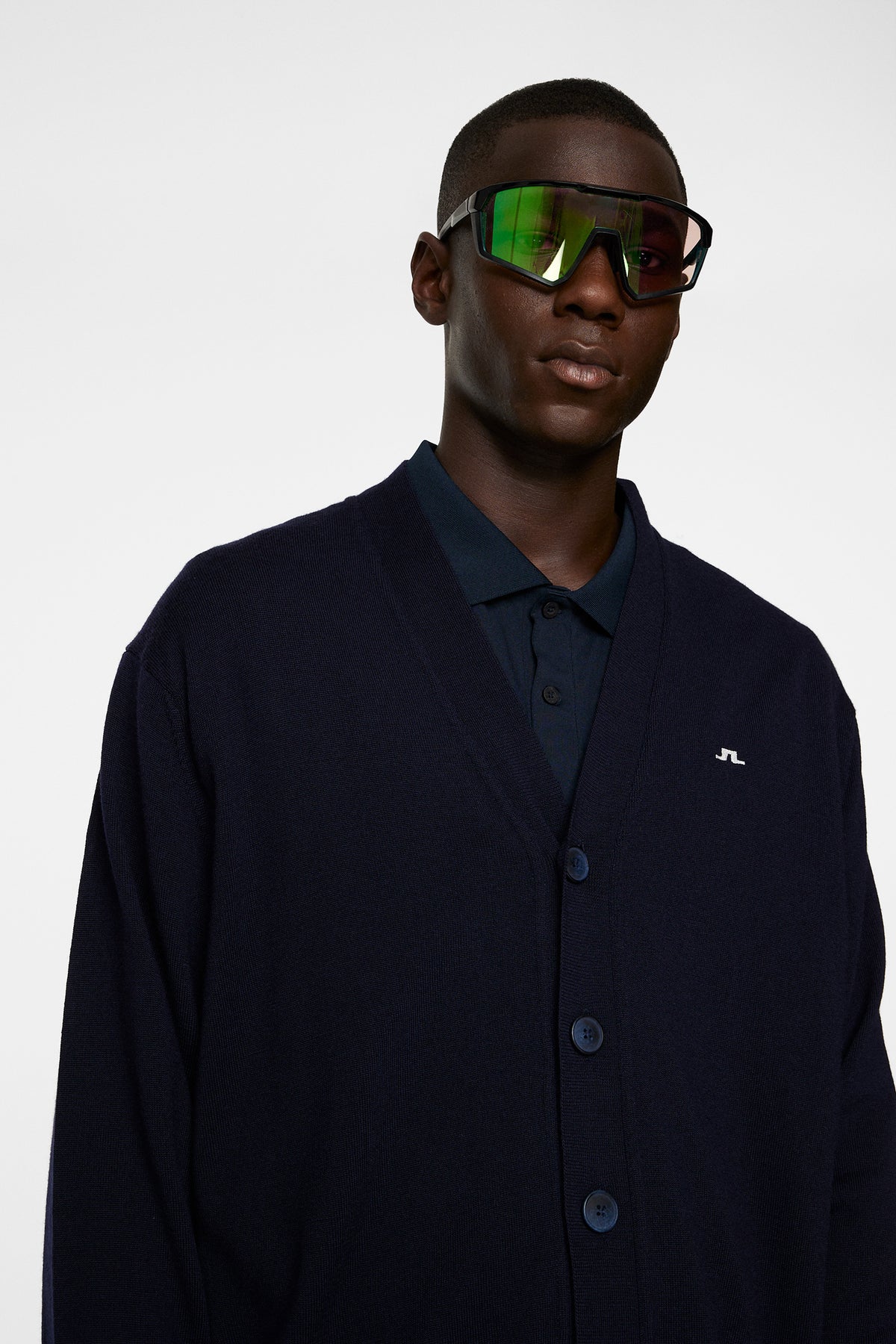 Lucas Knitted Cardigan in JL Navy by J.Lindeberg