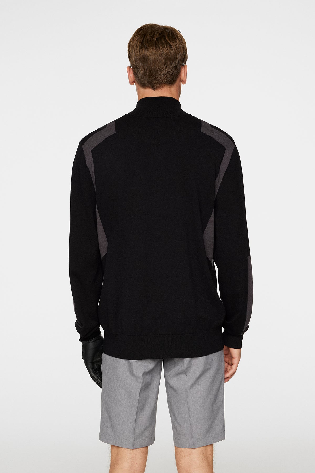 Kendrick Knitted Zip Sweater in Black by J.Lindeberg