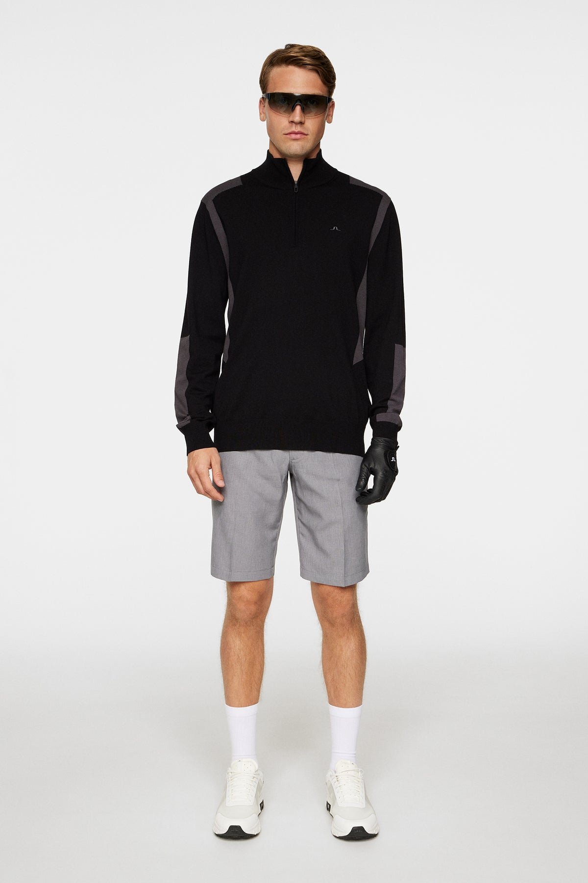 Kendrick Knitted Zip Sweater in Black by J.Lindeberg