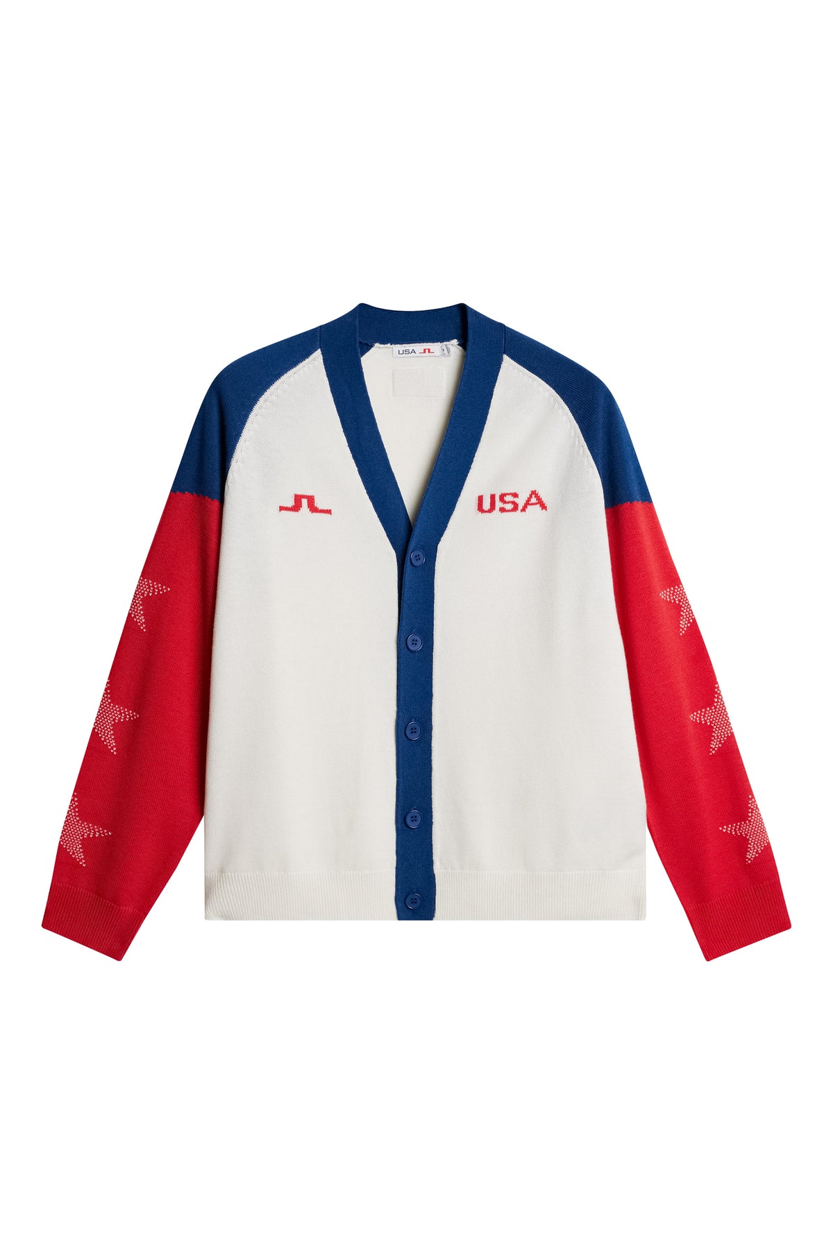 Claude Cardigan in White by J.Lindeberg