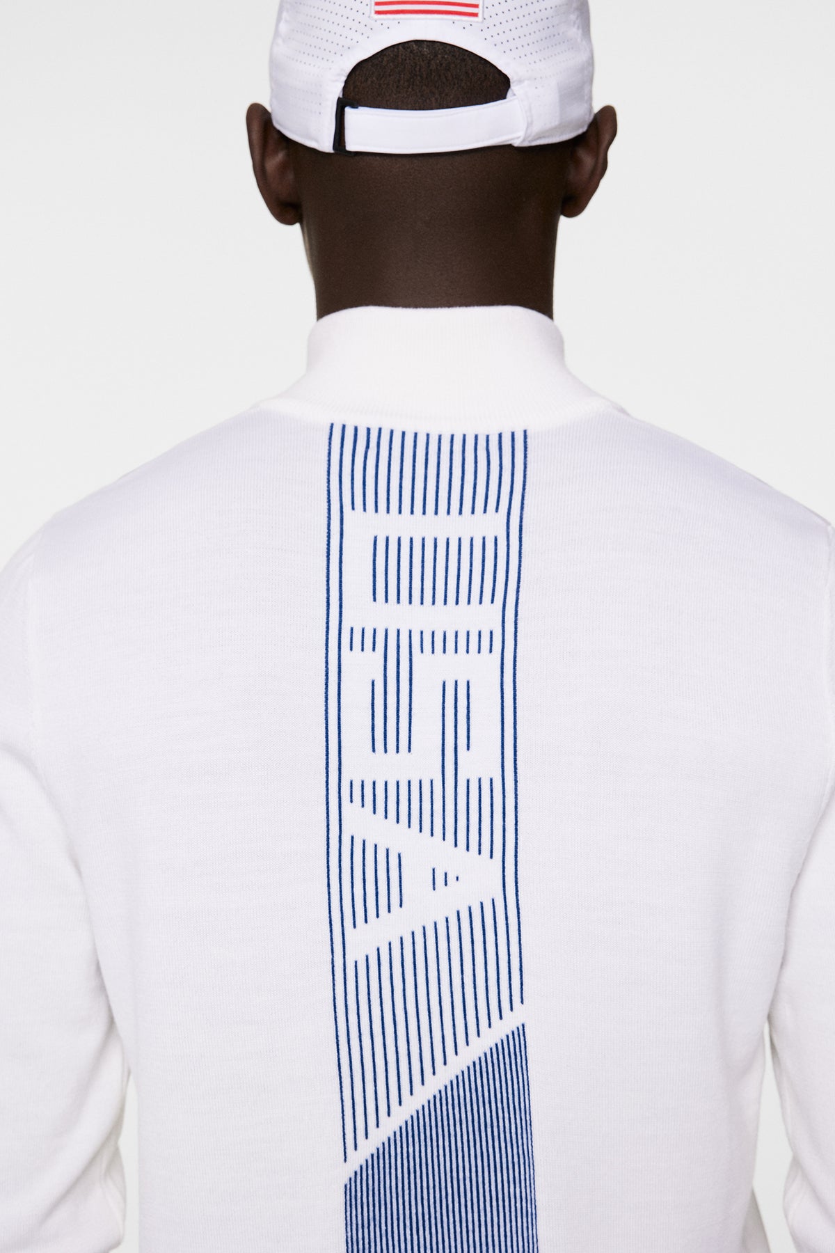 Nathaniel Half Zip Sweater in White by J.Lindeberg