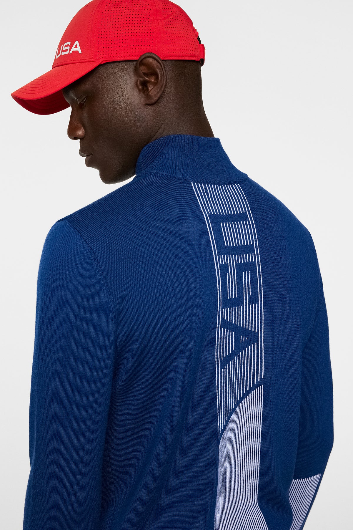 Nathaniel Half Zip Sweater in Estate Blue by J.Lindeberg