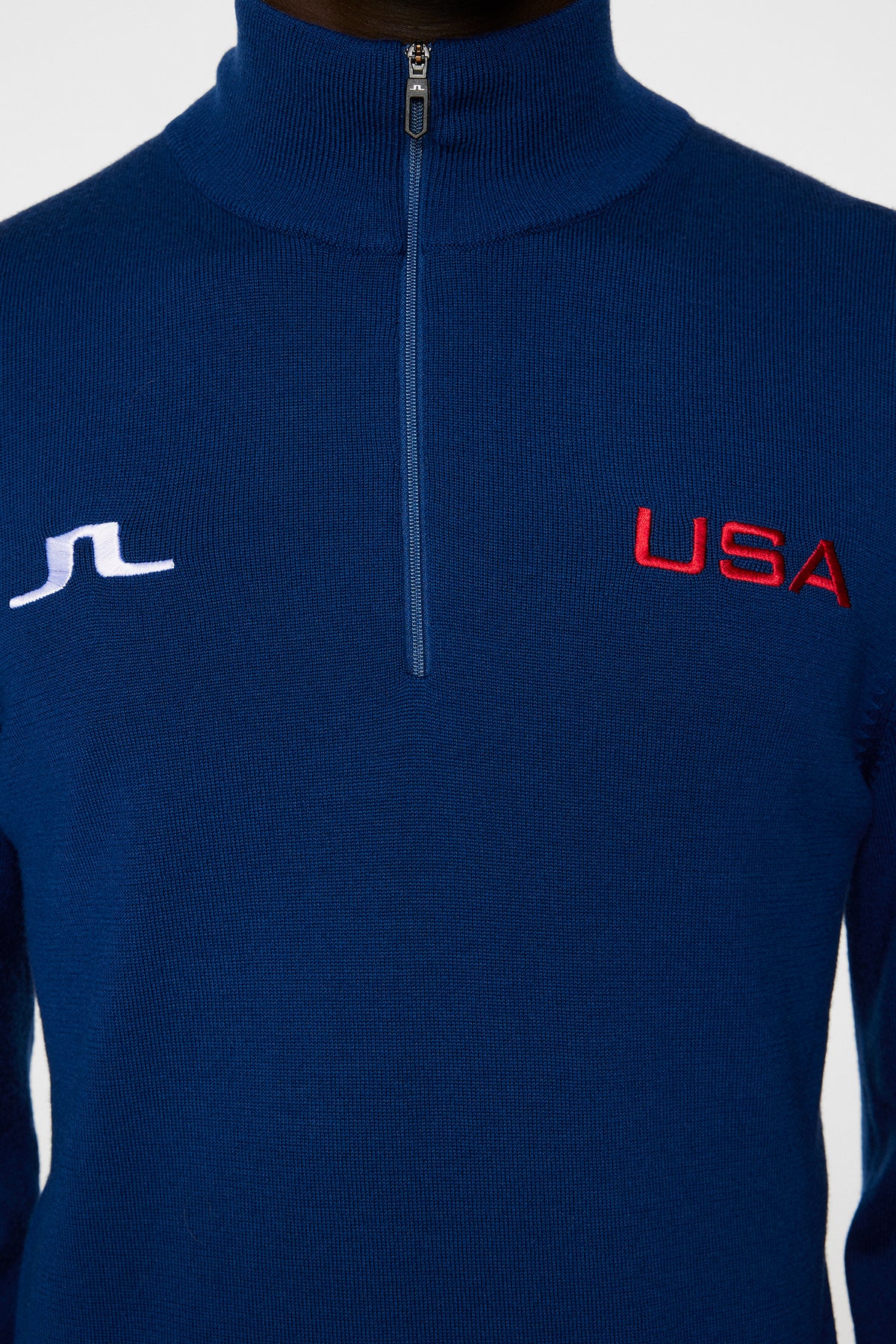 Nathaniel Half Zip Sweater in Estate Blue by J.Lindeberg