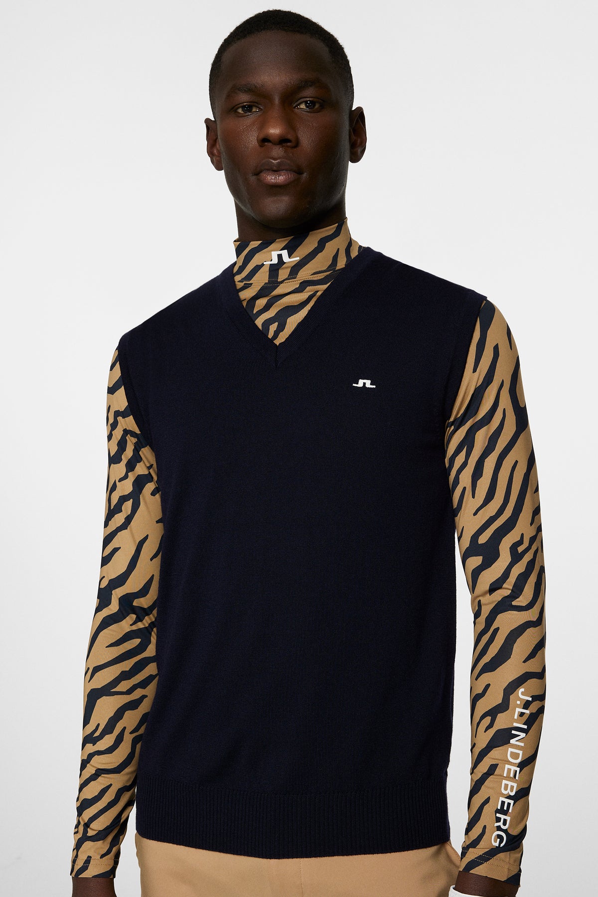 Liam Knitted Vest in JL Navy by J.Lindeberg