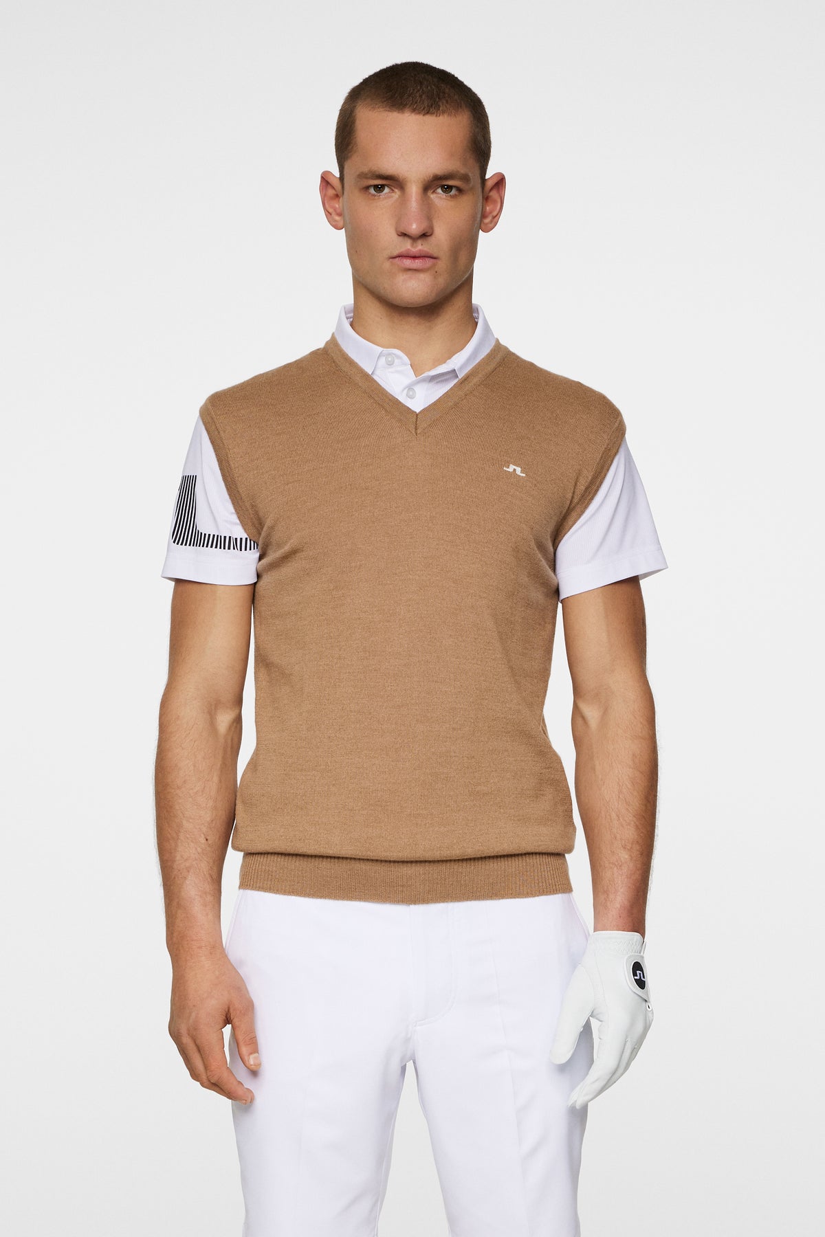 Liam Knitted Vest in Tigers Eye by J.Lindeberg