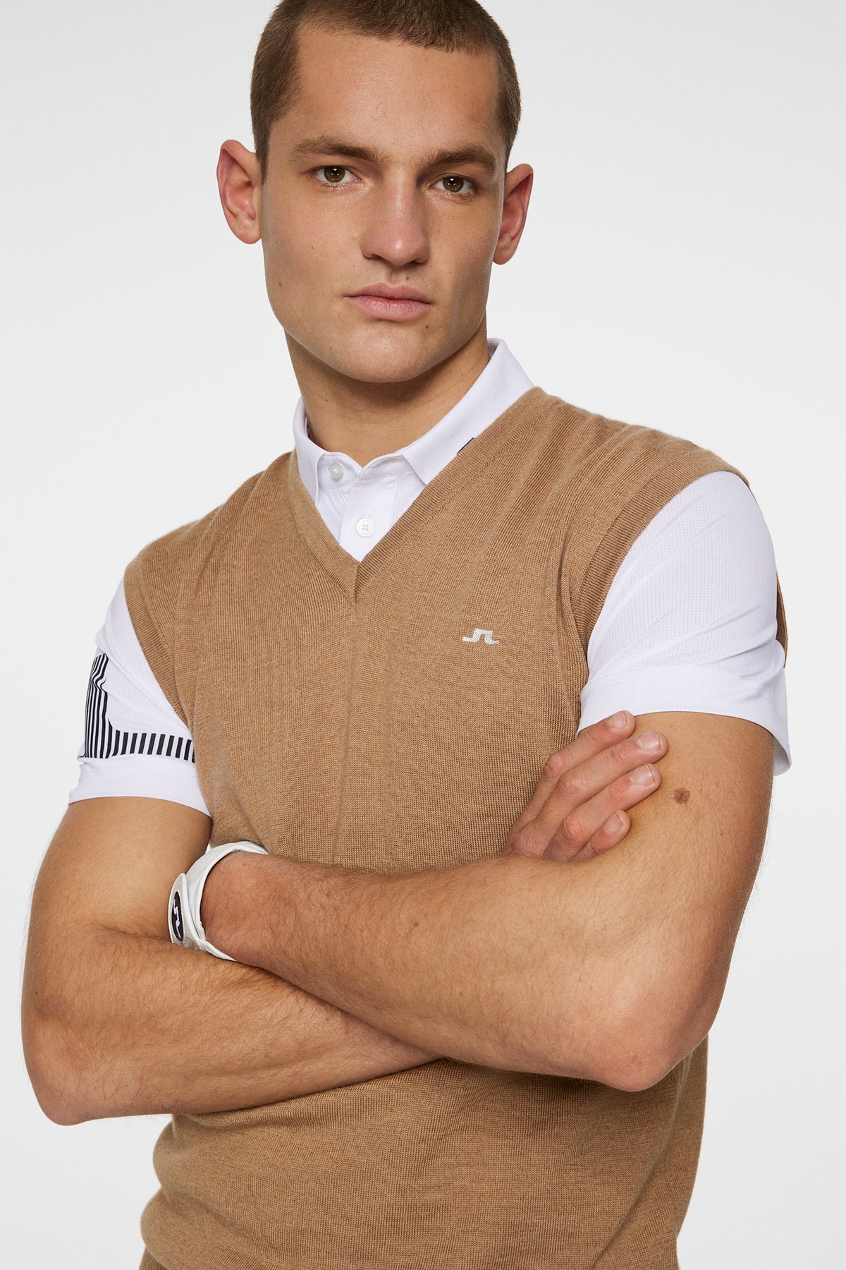 Liam Knitted Vest in Tigers Eye by J.Lindeberg