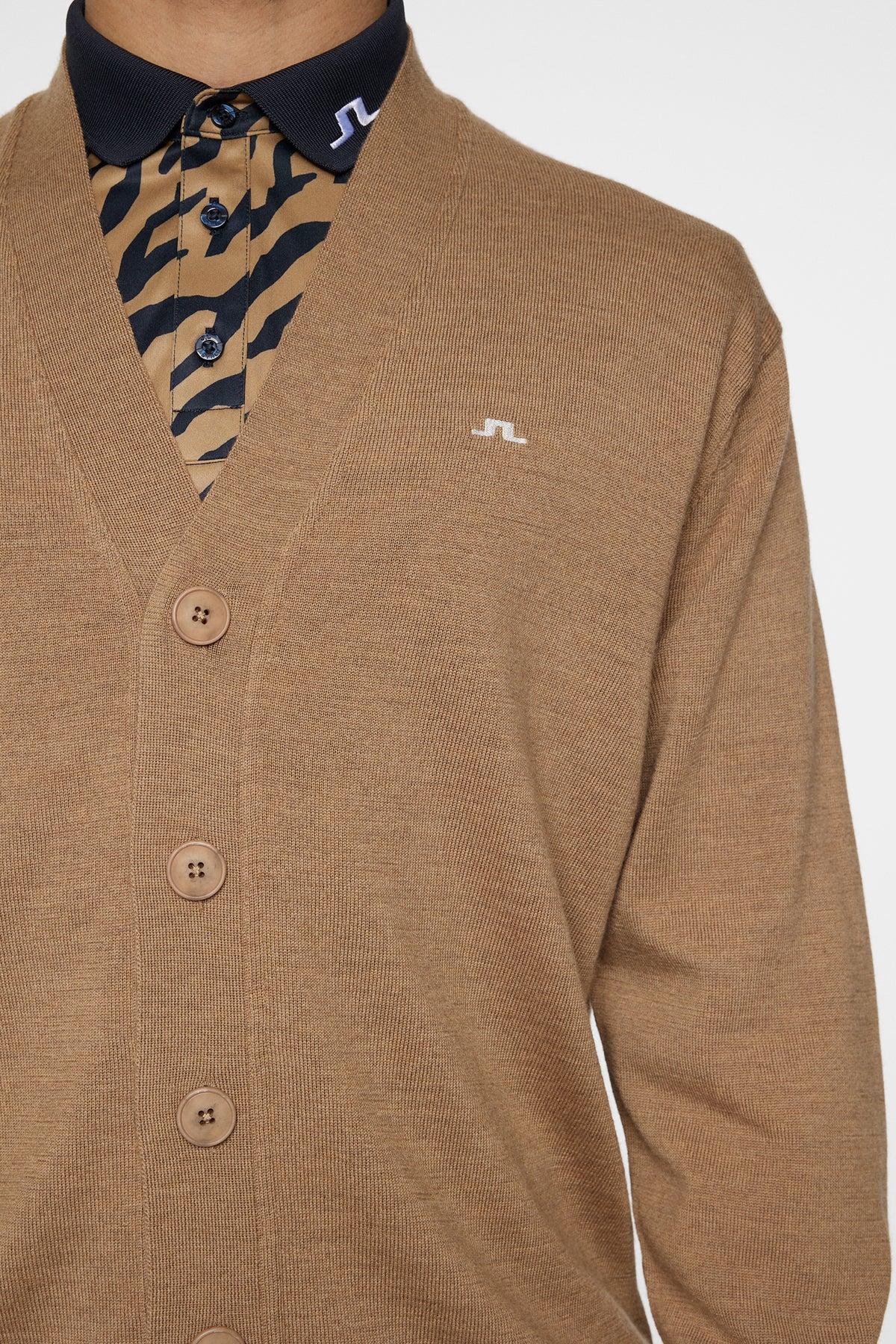 Lucas Knitted Cardigan in Tigers Eye by J.Lindeberg