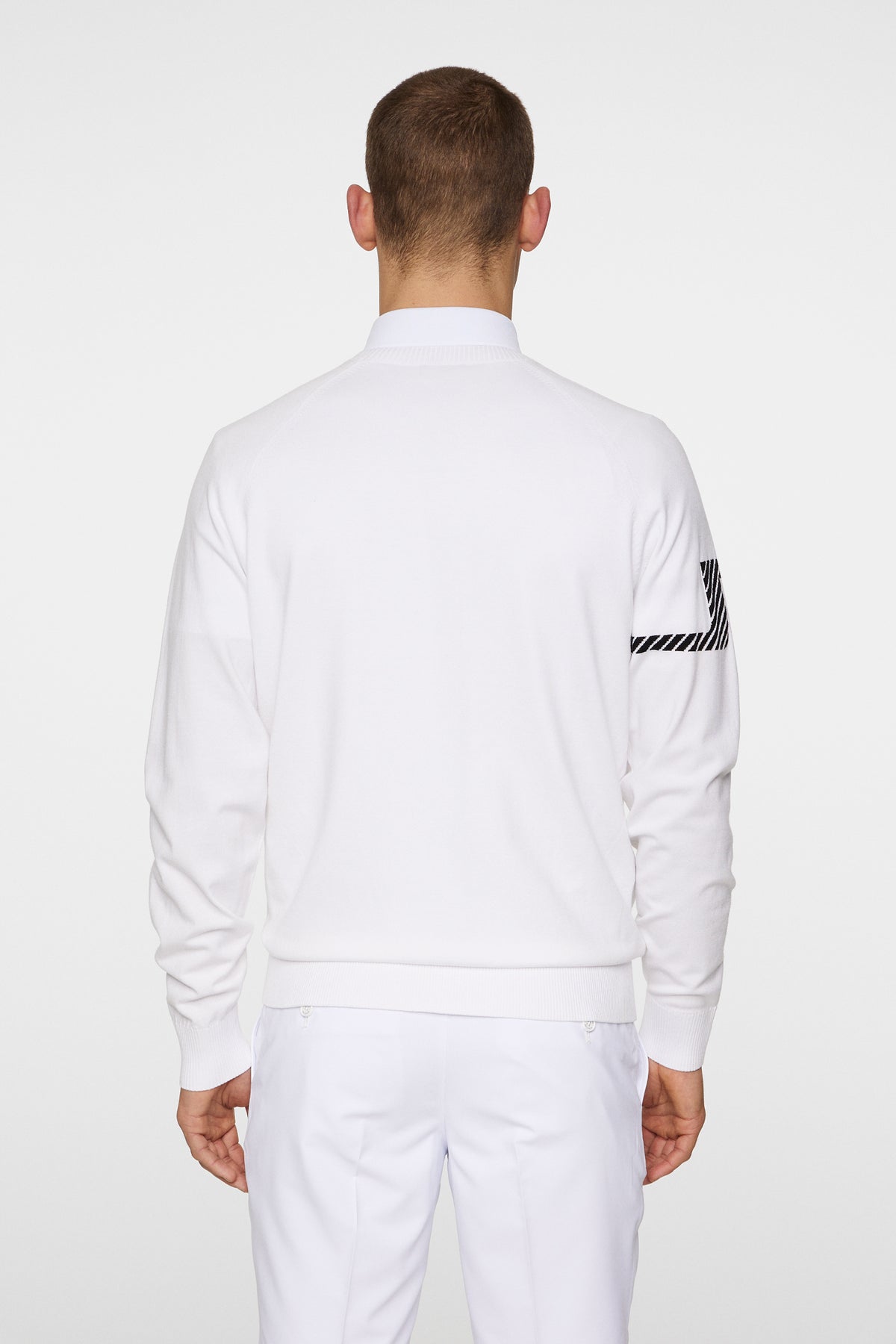 Heath Knitted Sweater in White by J.Lindeberg