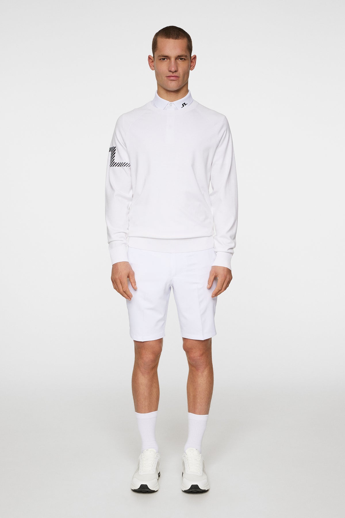 Heath Knitted Sweater in White by J.Lindeberg