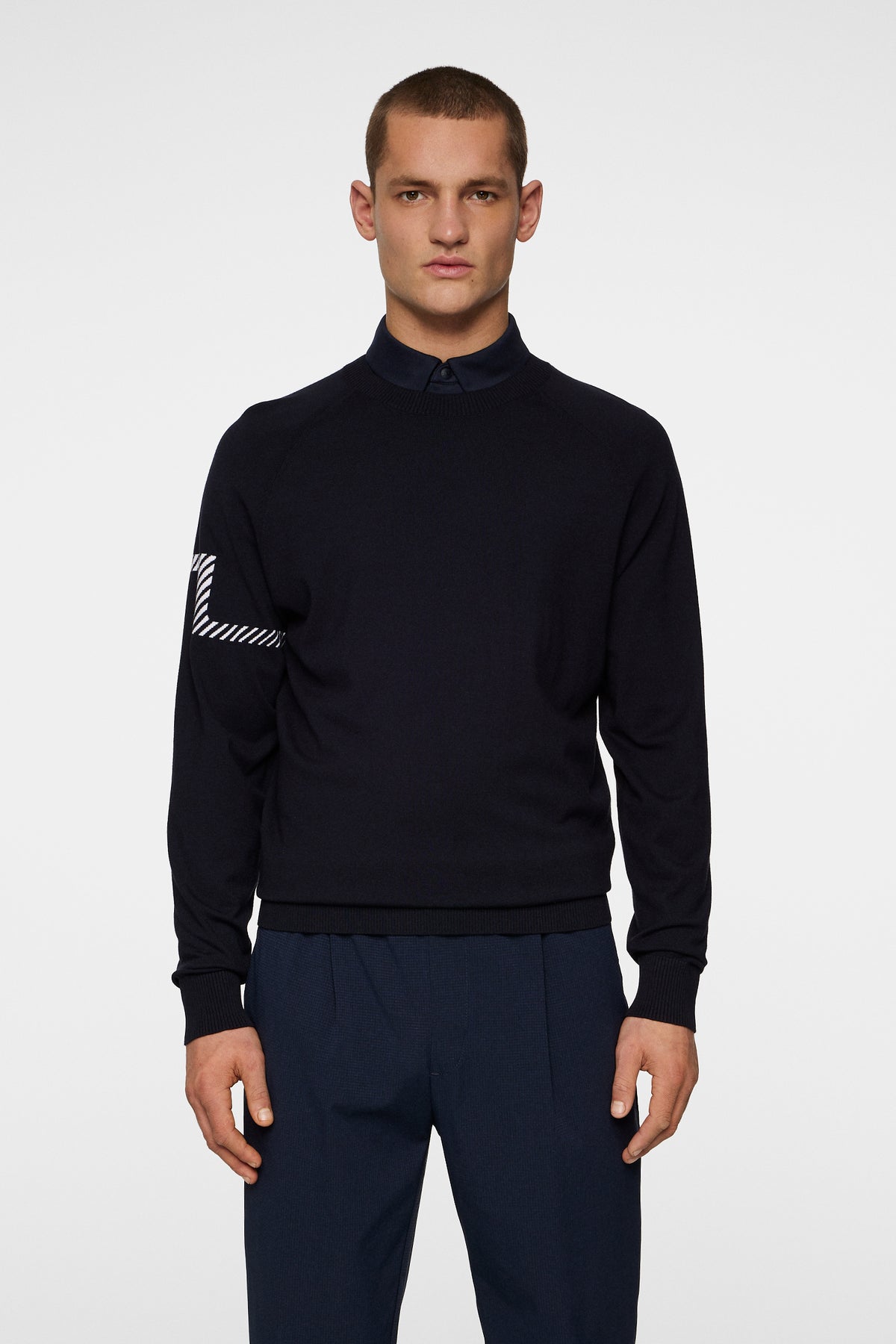 Heath Knitted Sweater in JL Navy by J.Lindeberg