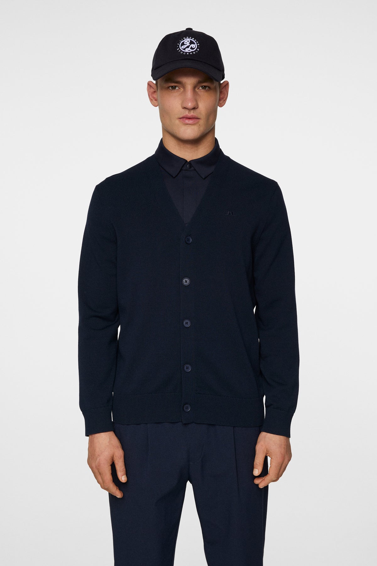 Jarred Knitted Cardigan in JL Navy by J.Lindeberg