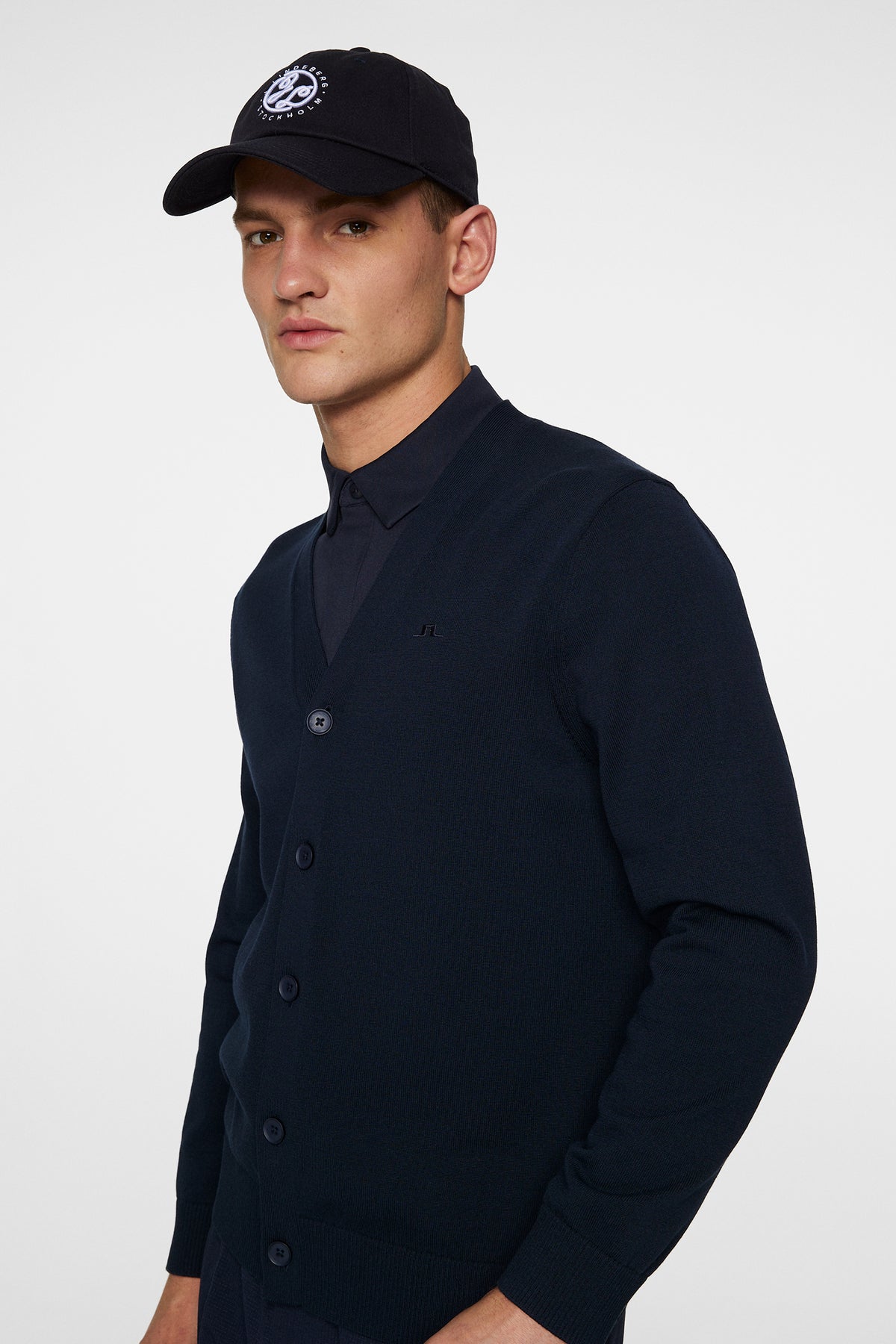Jarred Knitted Cardigan in JL Navy by J.Lindeberg