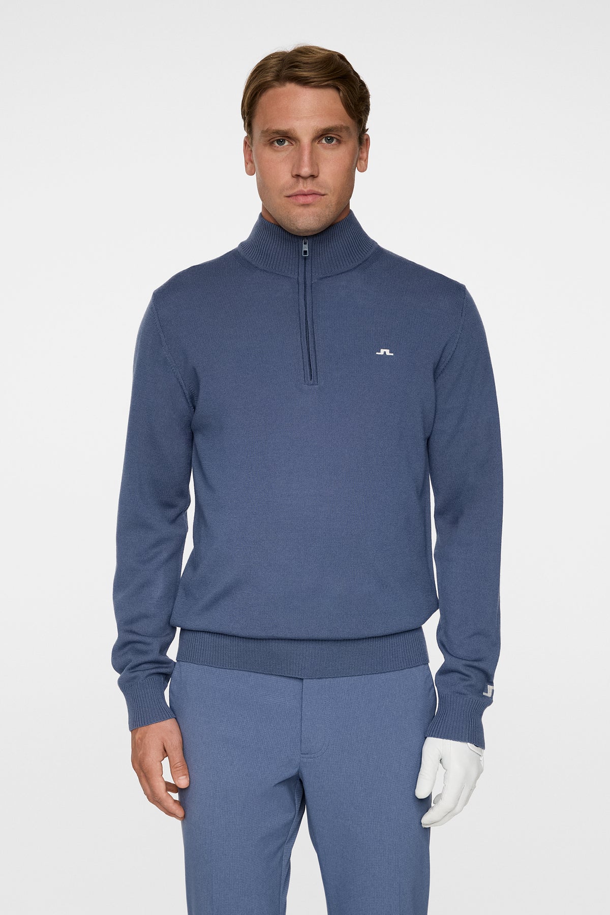 Kian Zipped Sweater in Vintage Indigo by J.Lindeberg