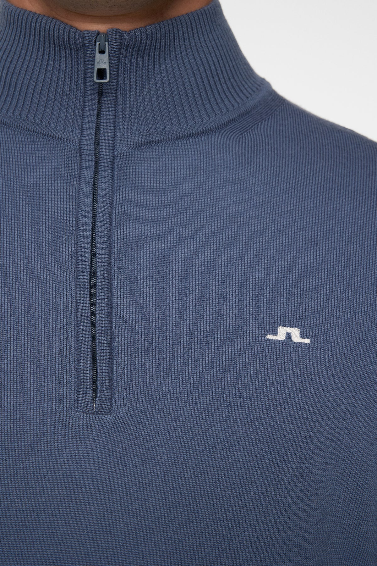 Kian Zipped Sweater in Vintage Indigo by J.Lindeberg