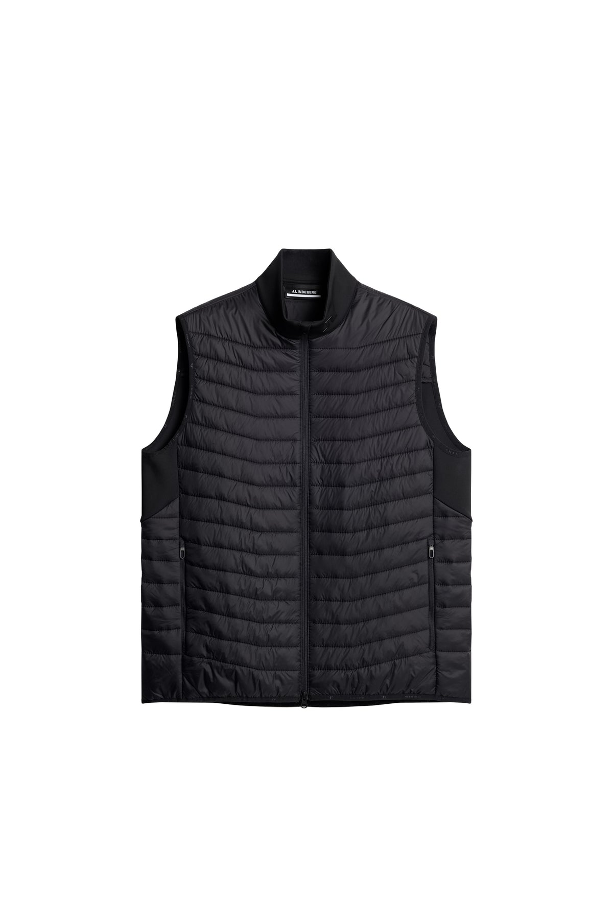 Holden Quilt Hybrid Vest in Black by J.Lindeberg
