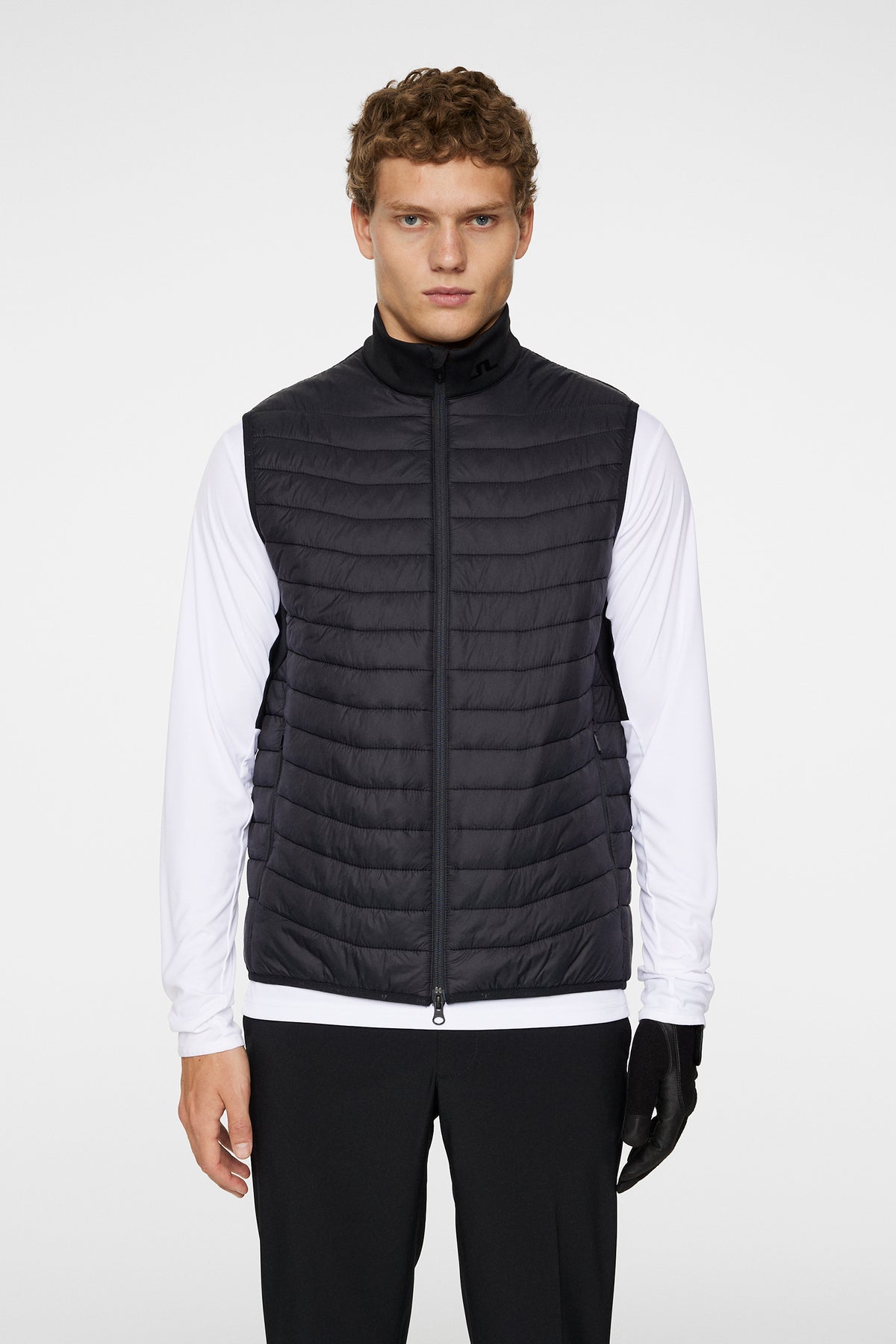 Holden Quilt Hybrid Vest in Black by J.Lindeberg