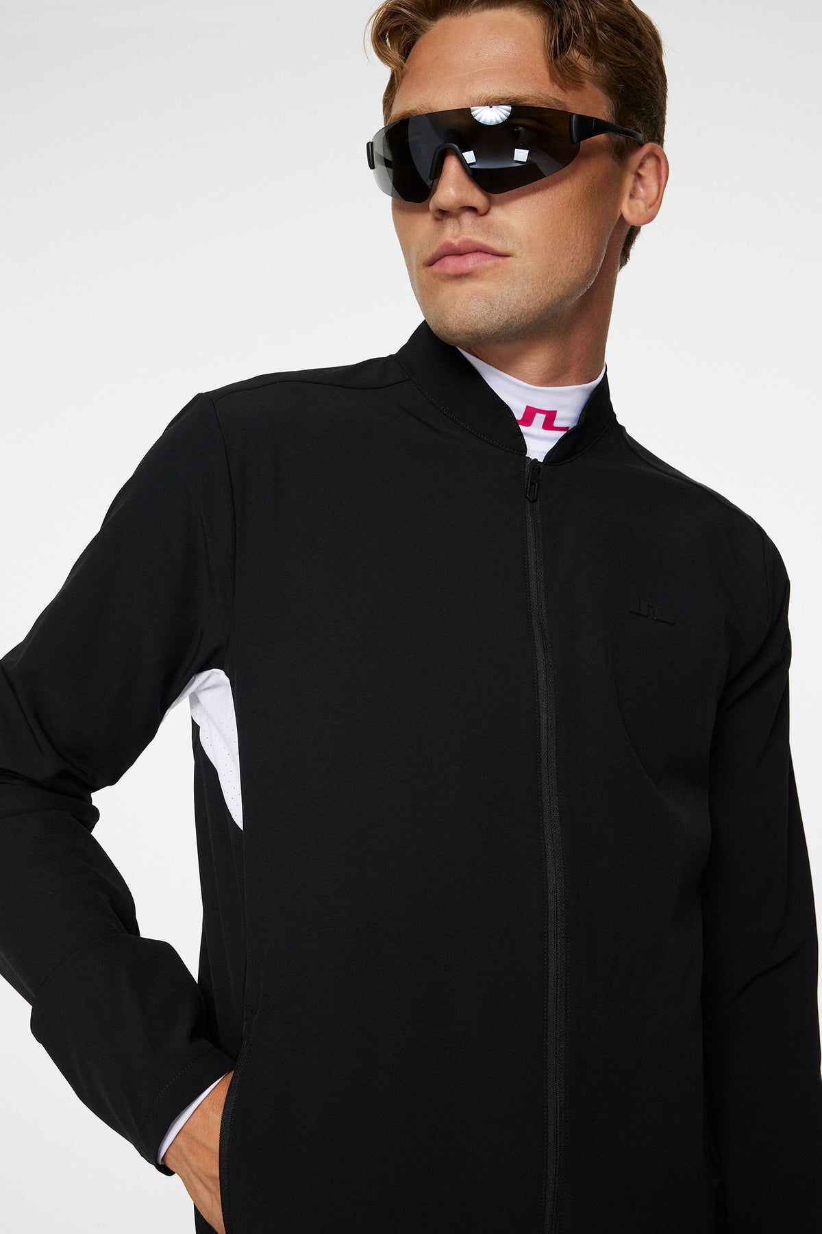 KV Hybrid Golf Jacket in Black by J.Lindeberg
