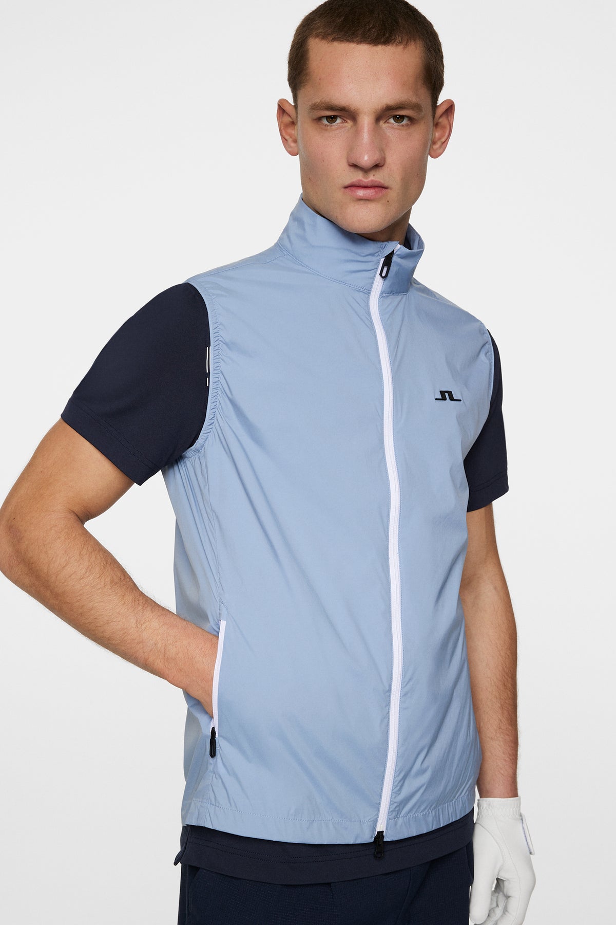 Ash Light Packable Vest in Rain Washed by J.Lindeberg