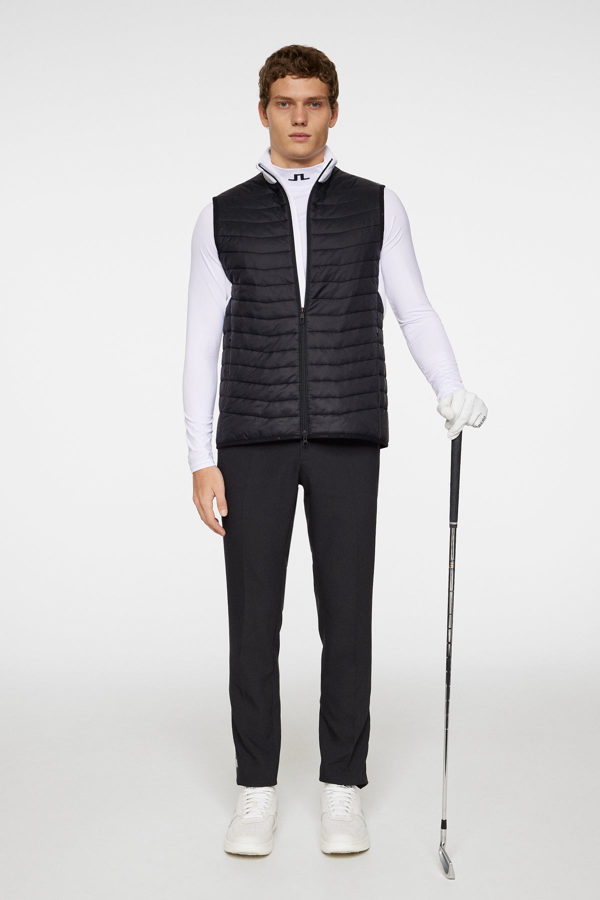 Holden Quilt Hybrid Vest in White by J.Lindeberg