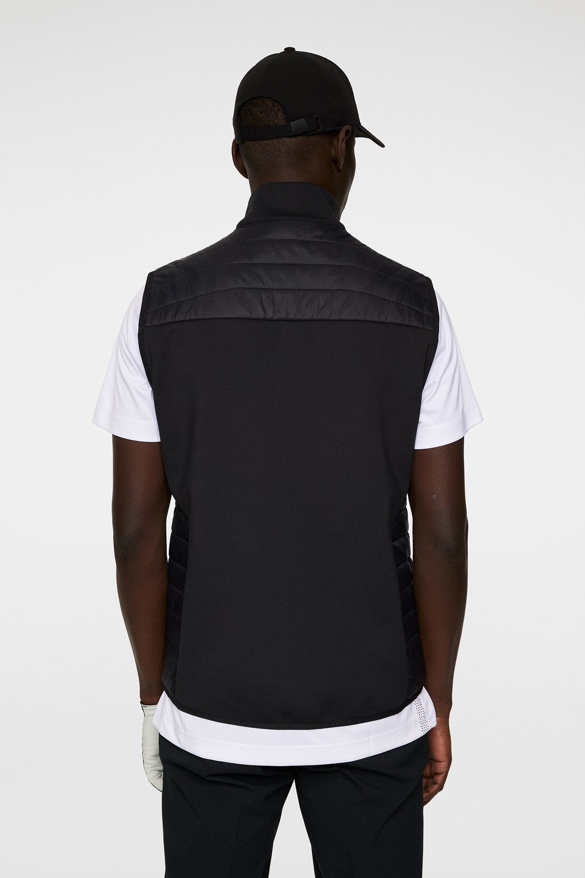 Holden Quilt Hybrid Vest in Black by J.Lindeberg