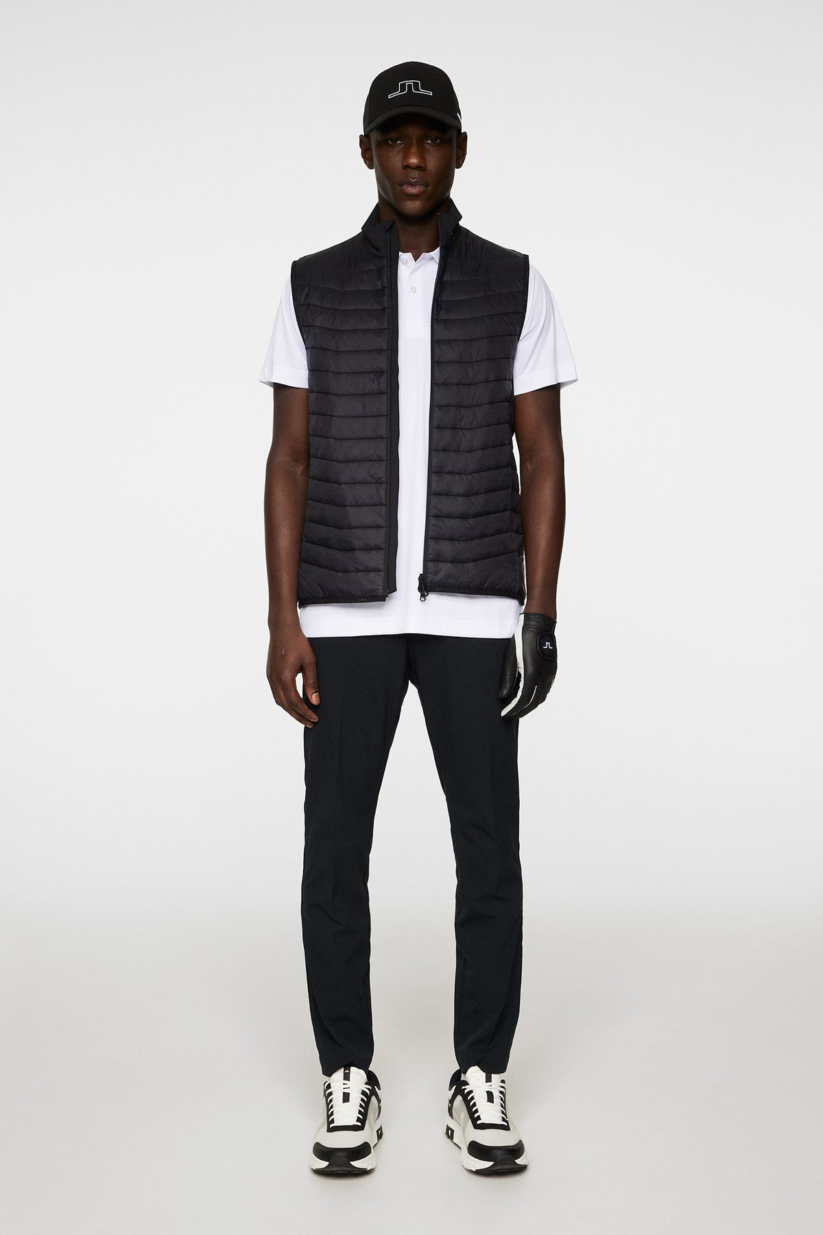 Holden Quilt Hybrid Vest in Black by J.Lindeberg