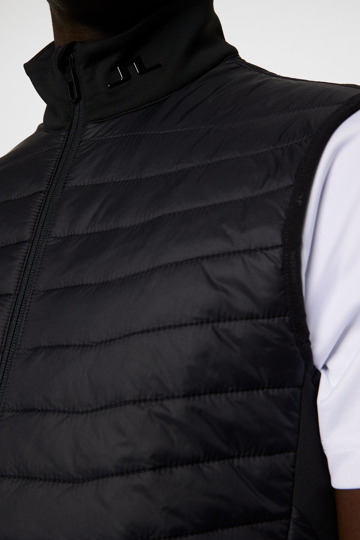 Holden Quilt Hybrid Vest in Black by J.Lindeberg