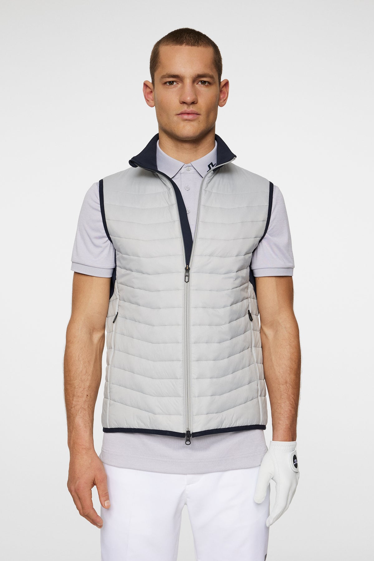 Holden Quilt Hybrid Vest in High Rise by J.Lindeberg