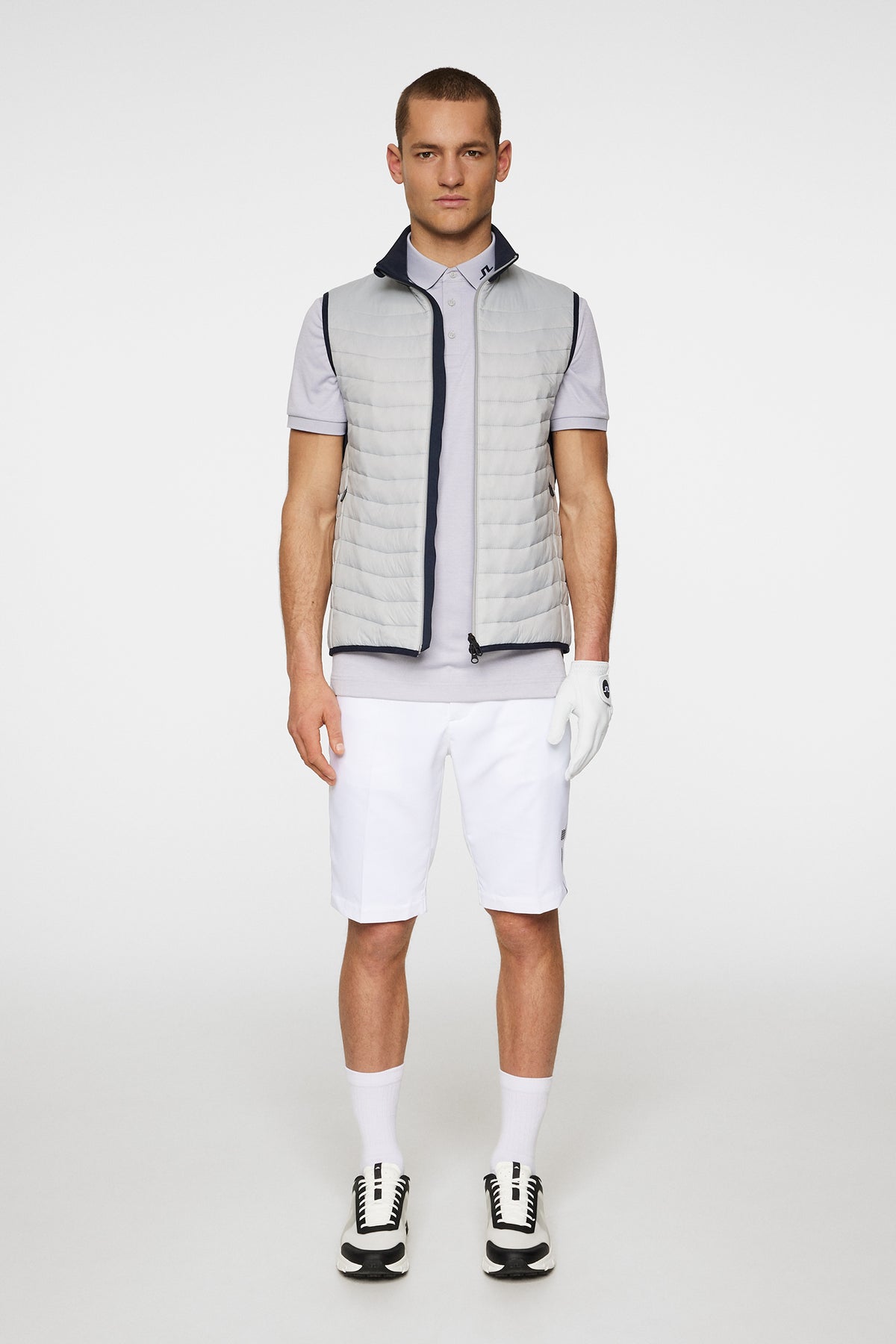 Holden Quilt Hybrid Vest in High Rise by J.Lindeberg