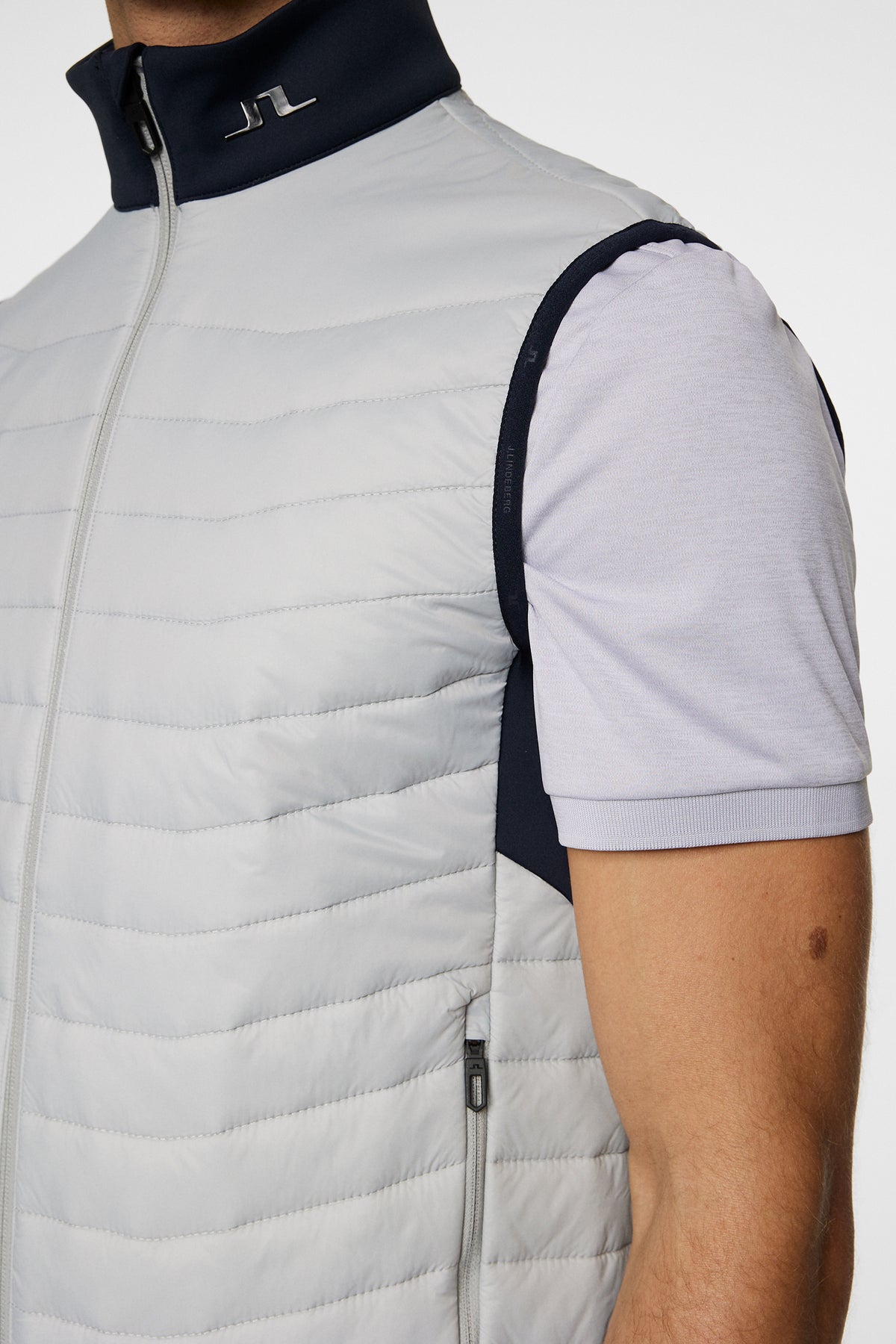 Holden Quilt Hybrid Vest in High Rise by J.Lindeberg