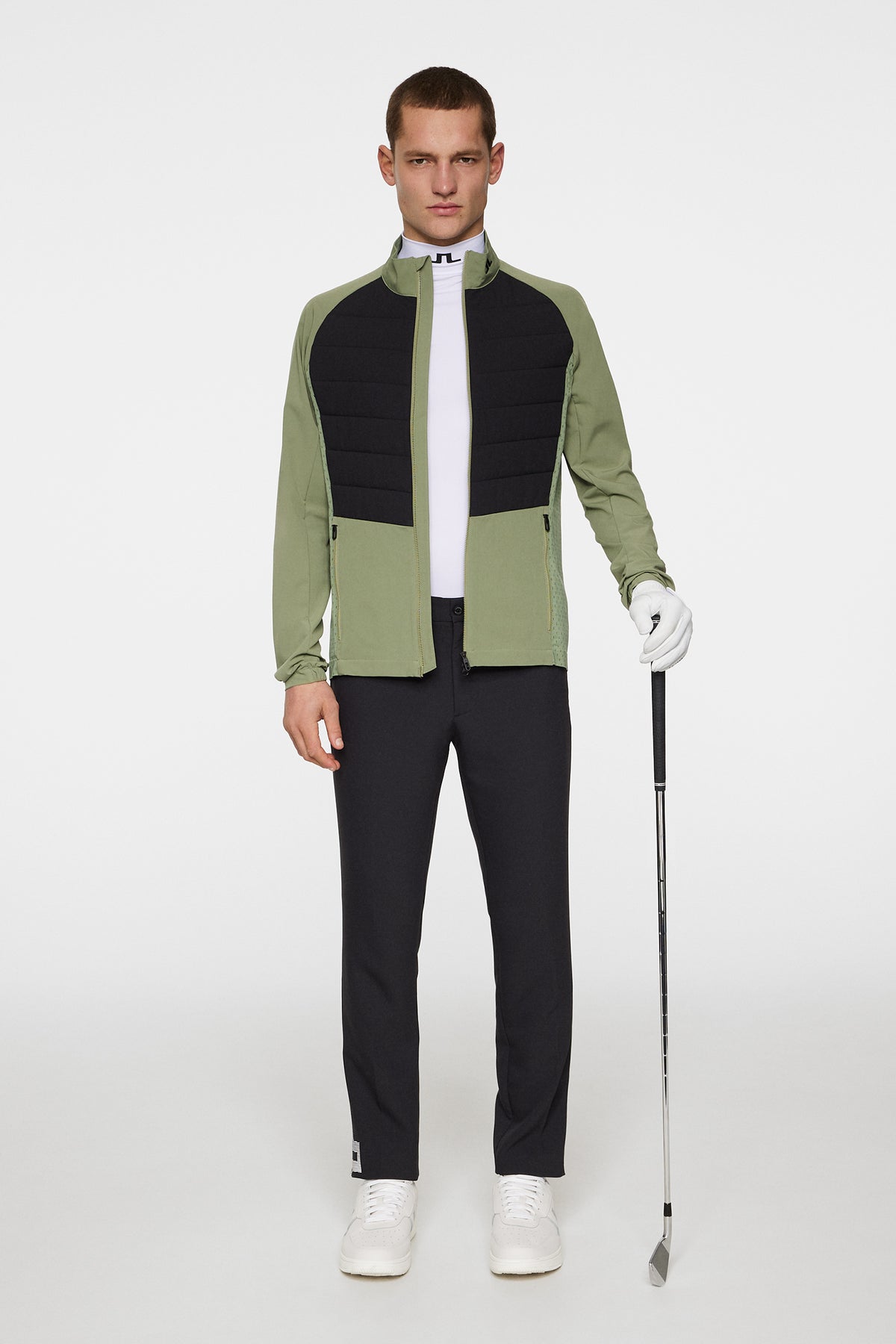 Tech Hybrid Softshell Jacket in Oil Green by J.Lindeberg