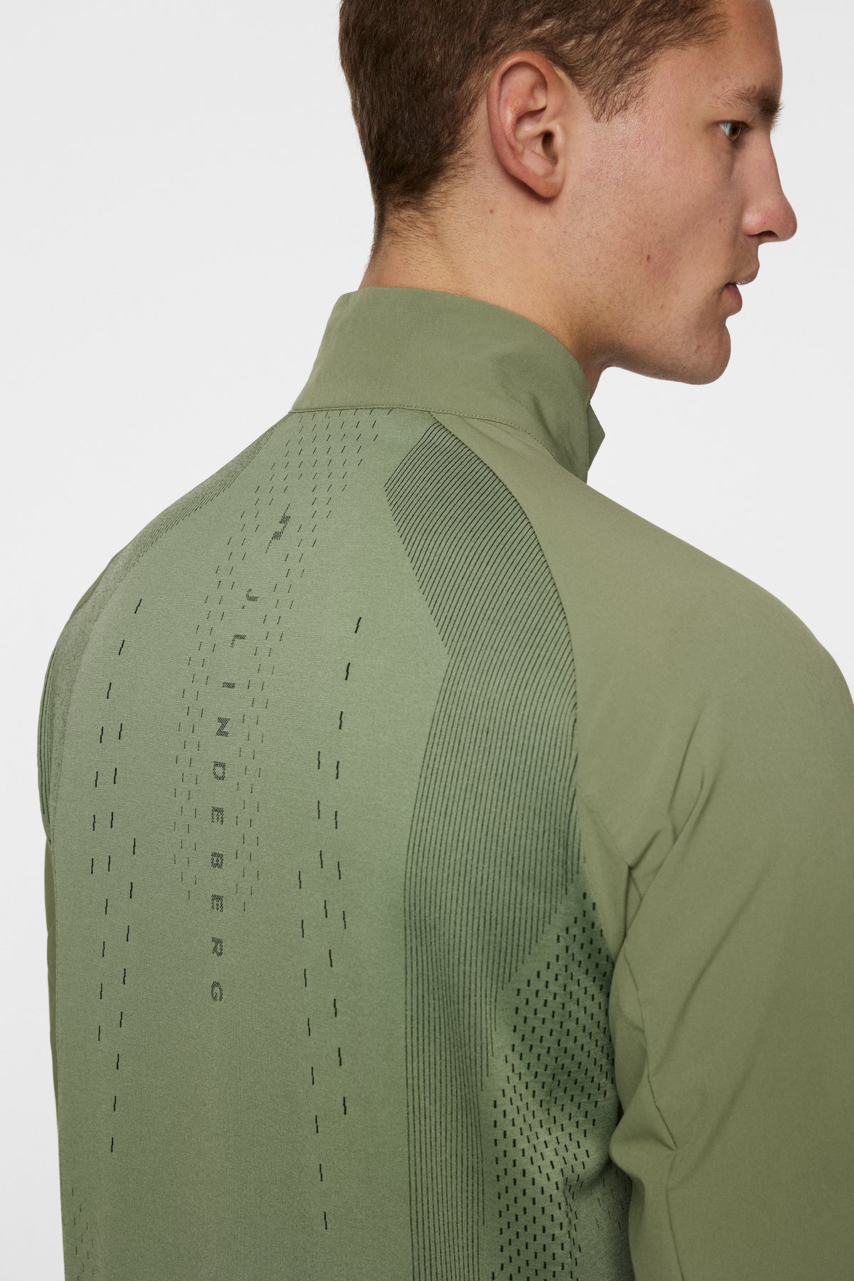Tech Hybrid Softshell Jacket in Oil Green by J.Lindeberg