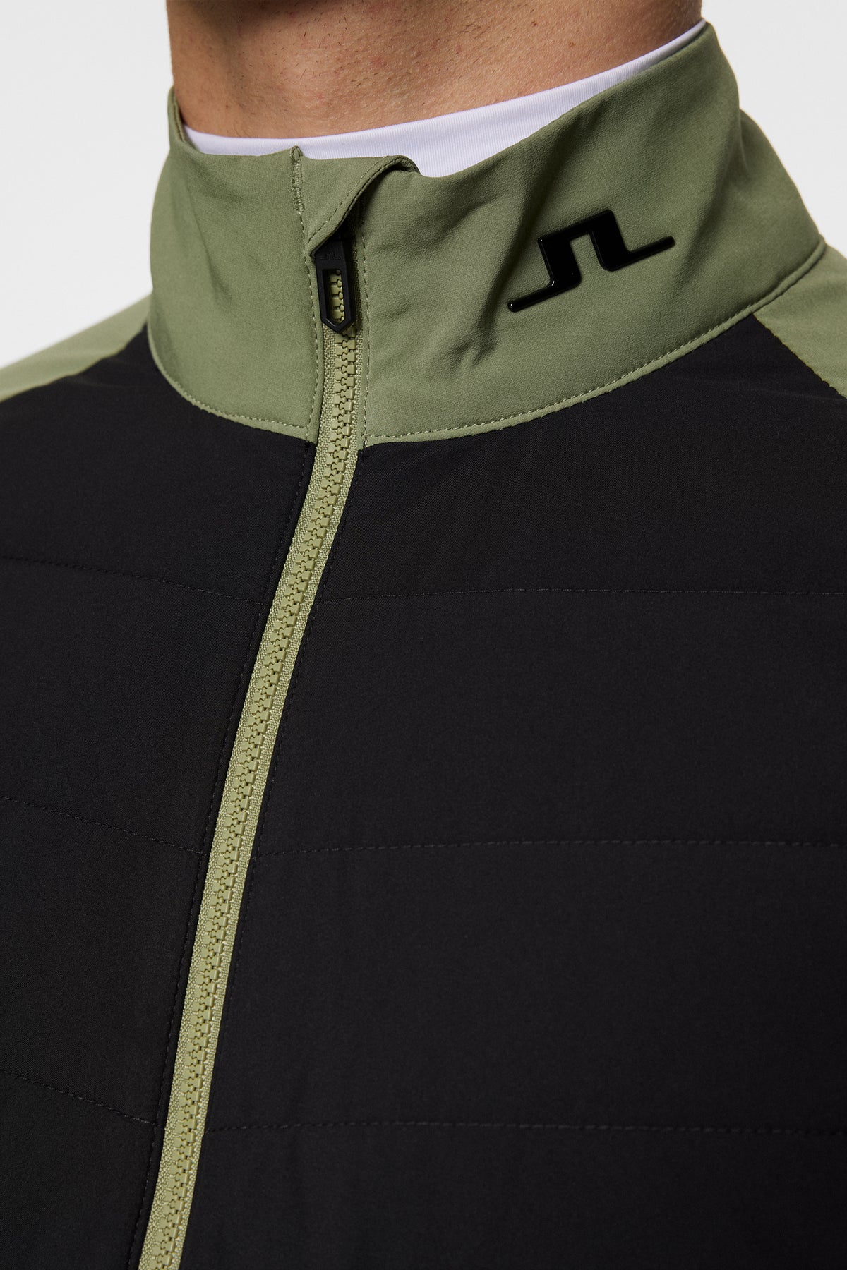 Tech Hybrid Softshell Jacket in Oil Green by J.Lindeberg