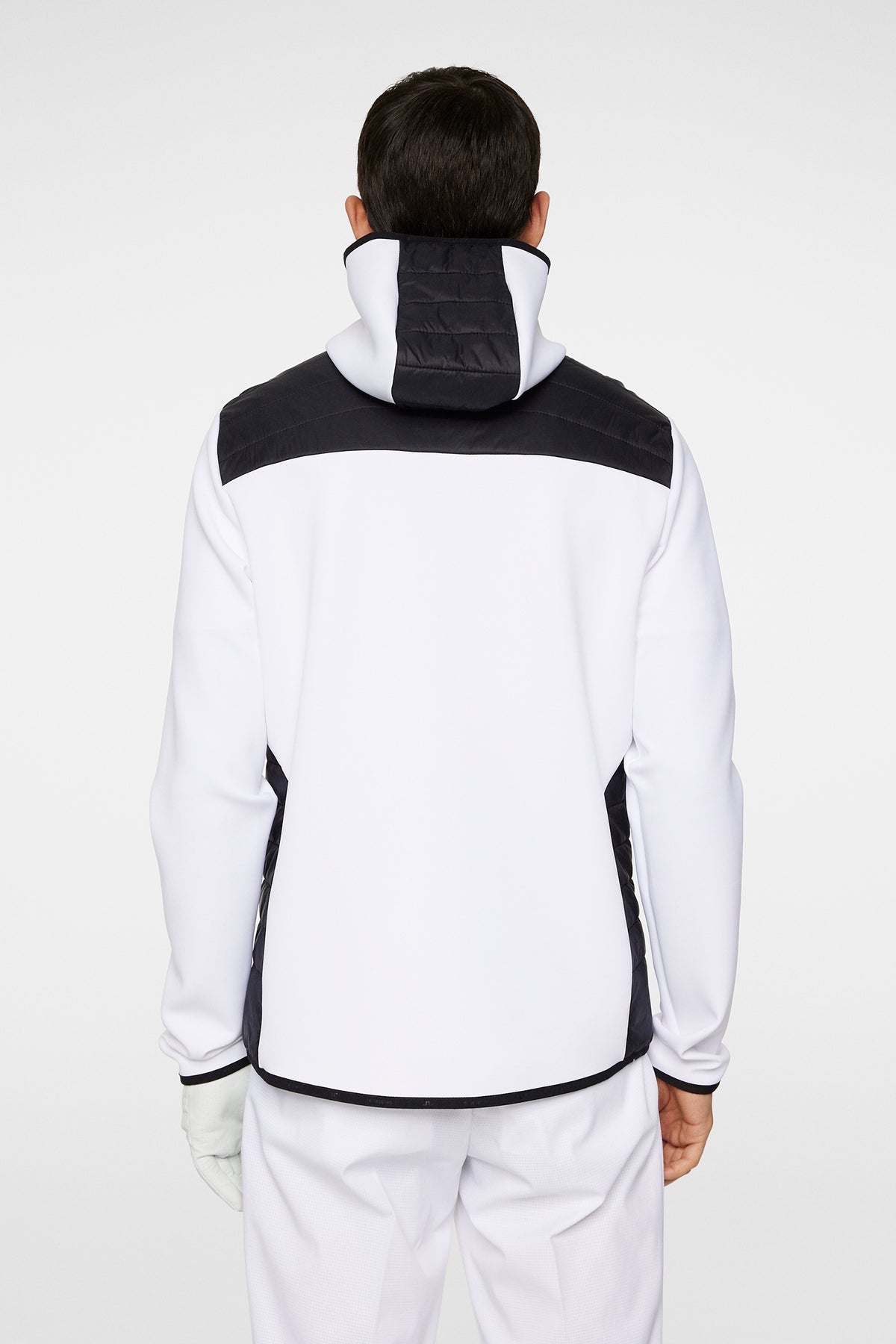Holden Quilt Hybrid Hood in White by J.Lindeberg