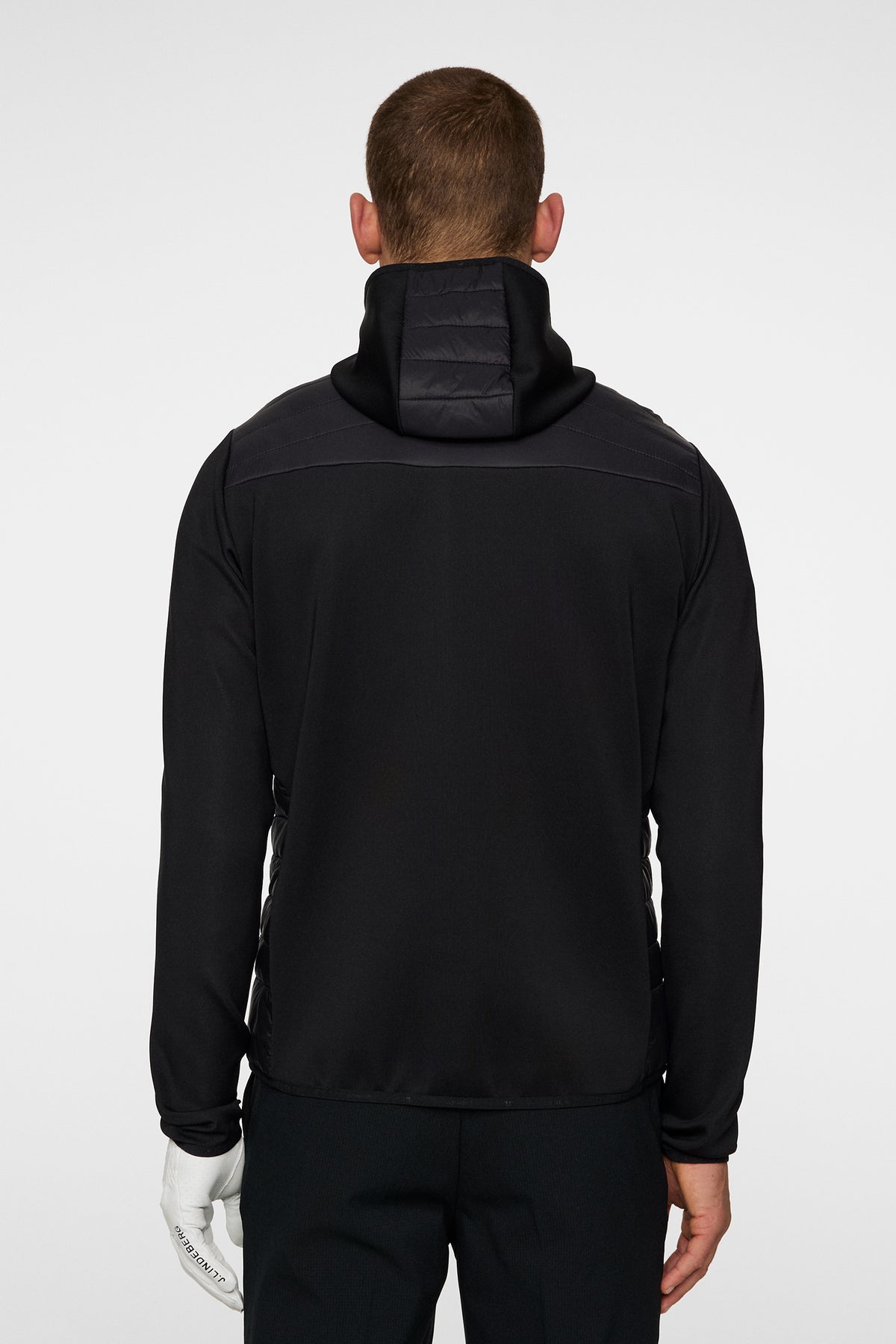 Holden Quilt Hybrid Hood in Black by J.Lindeberg