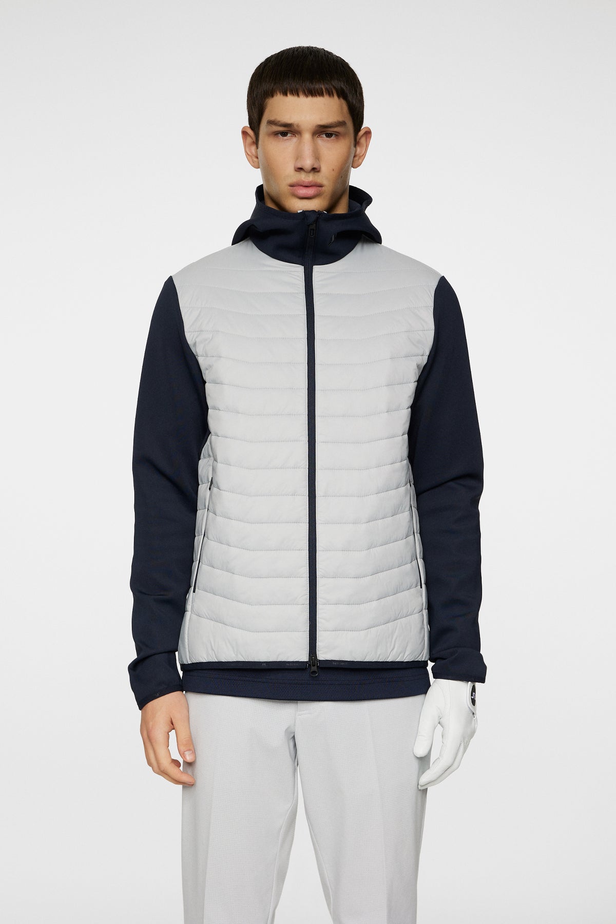 Holden Quilt Hybrid Hood in High Rise by J.Lindeberg
