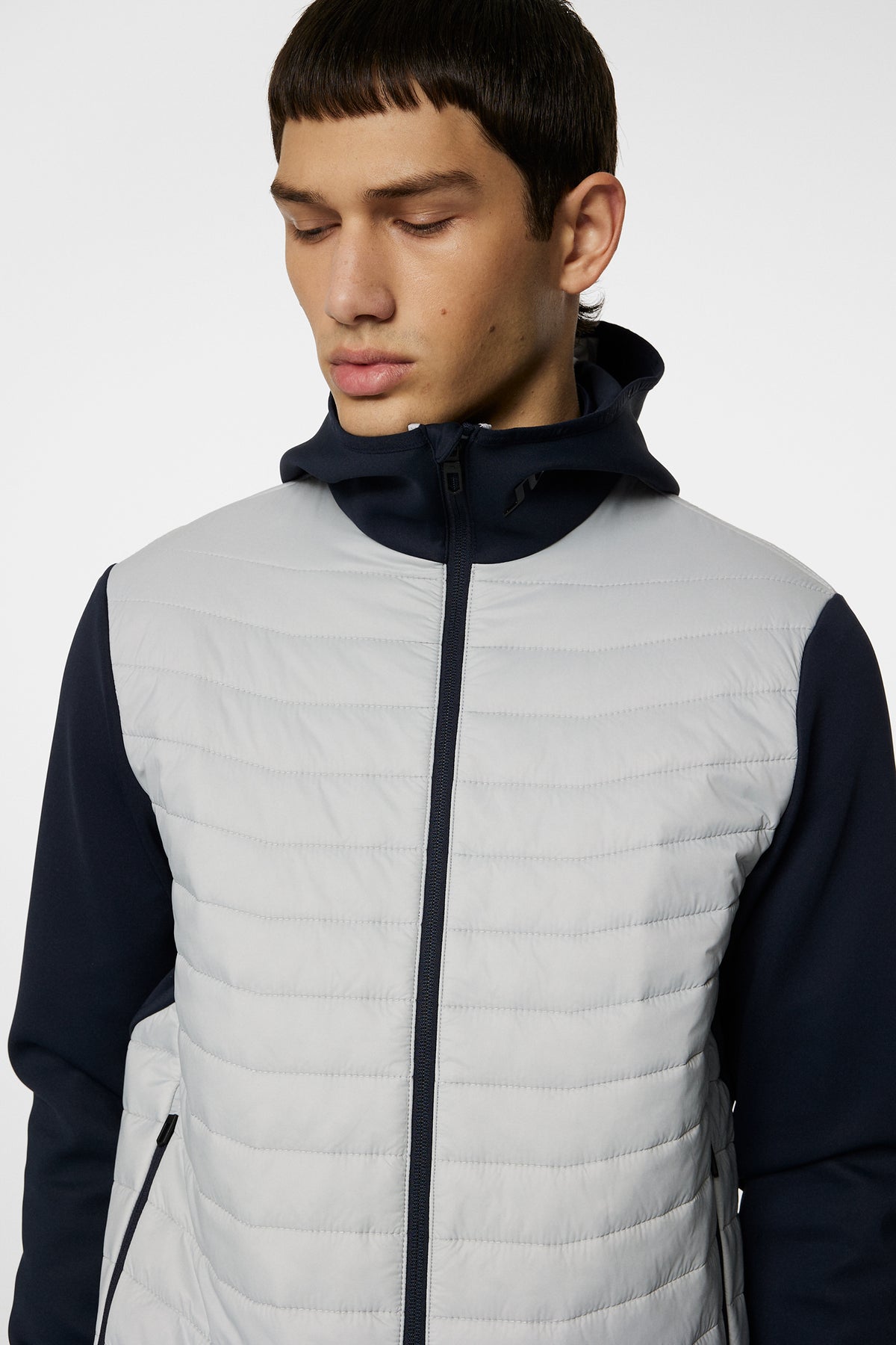 Holden Quilt Hybrid Hood in High Rise by J.Lindeberg