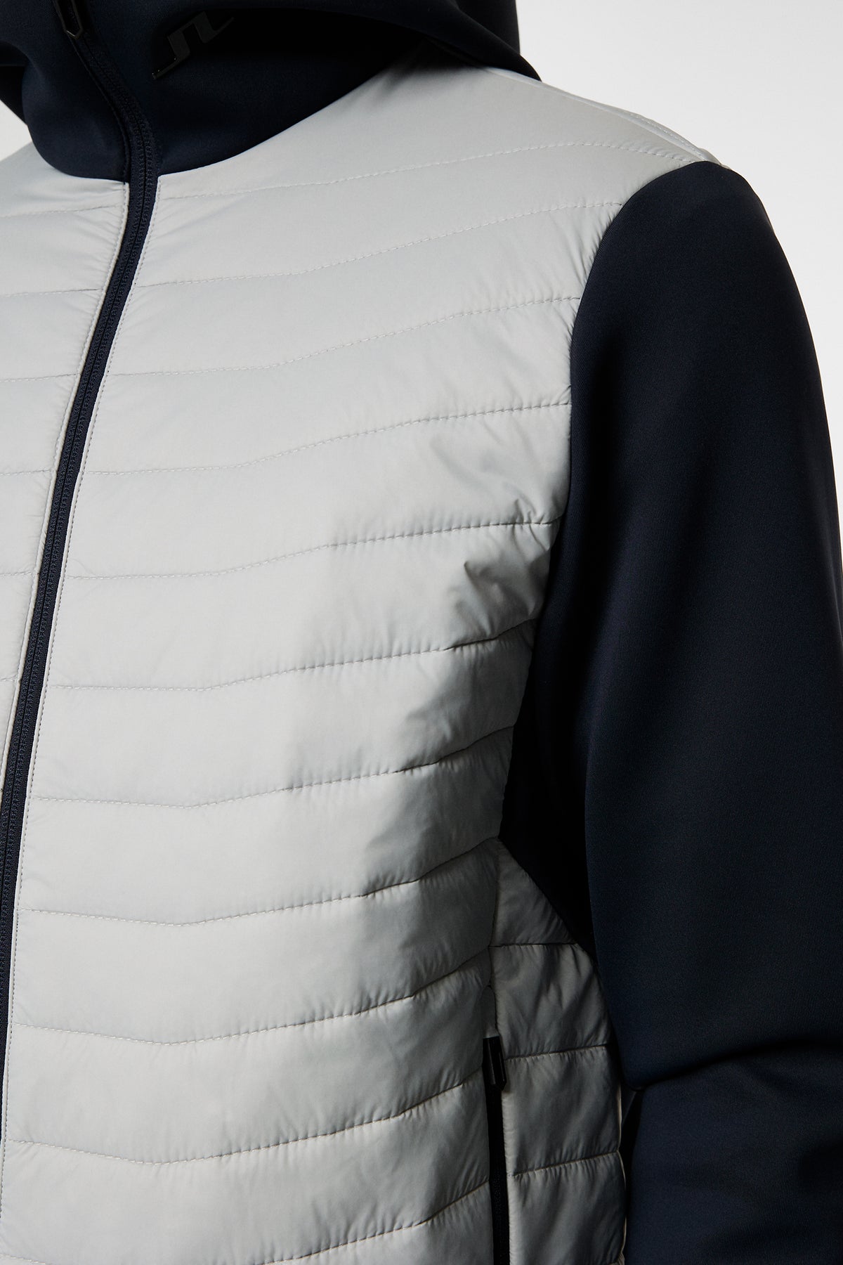 Holden Quilt Hybrid Hood in High Rise by J.Lindeberg