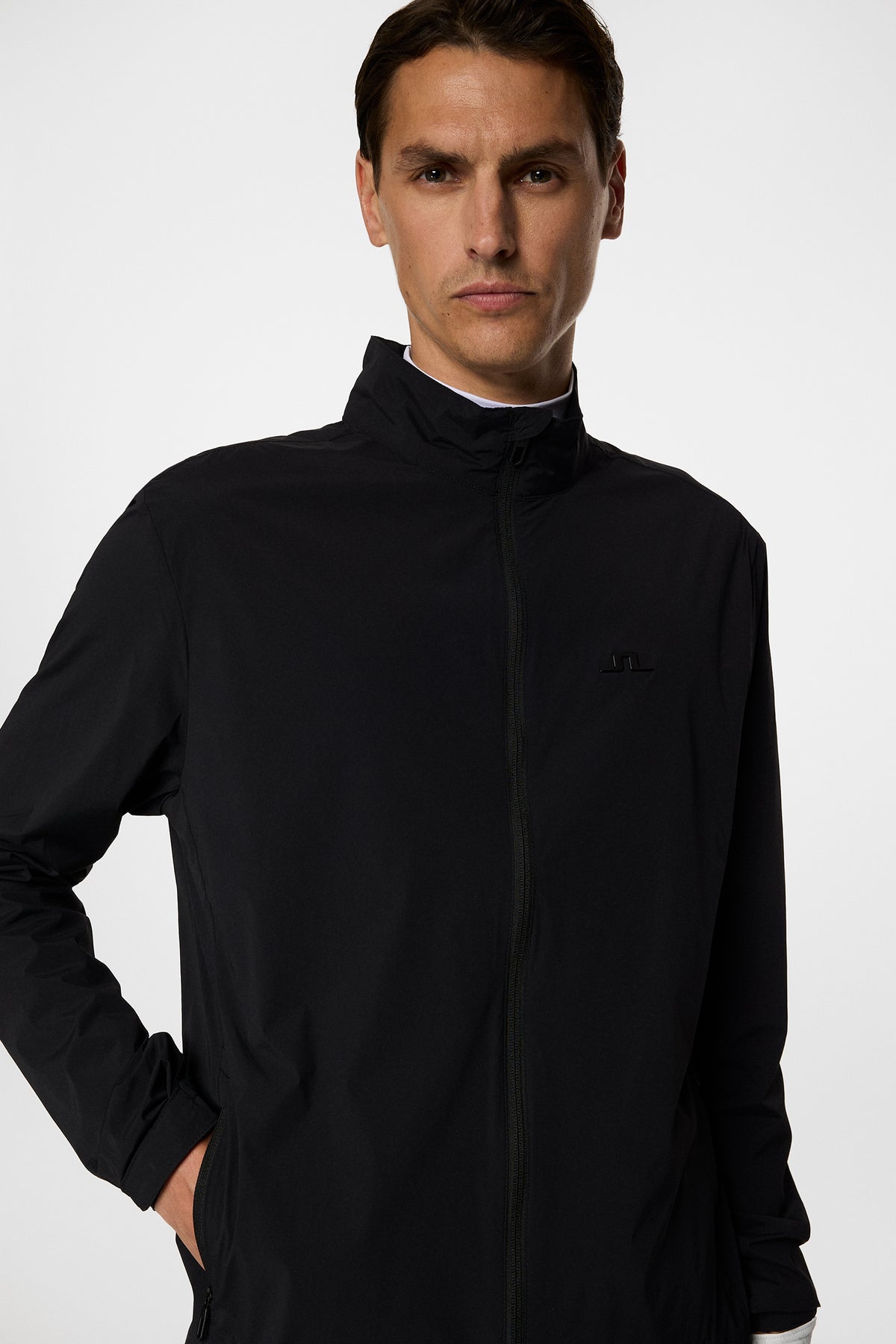 Ash Light Packable Jacket in Black by J.Lindeberg