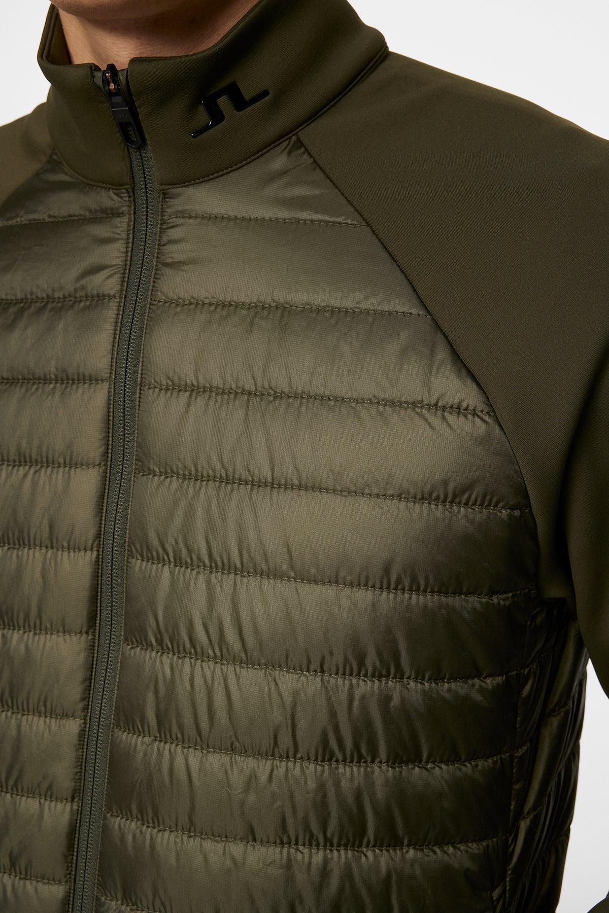 Hayden Quilt Hybrid Jacket in Forest Green by J.Lindeberg