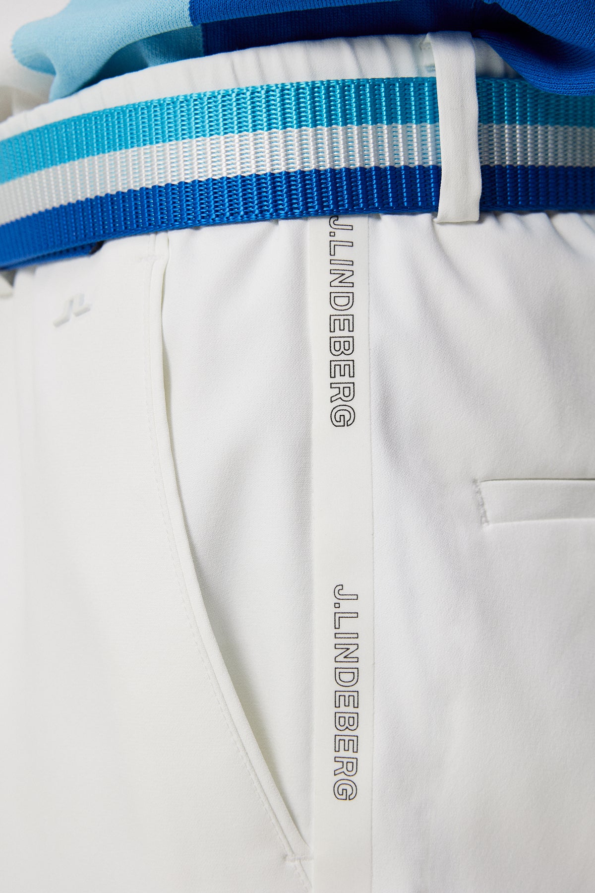 Stuart Stripe Pant in White by J.Lindeberg